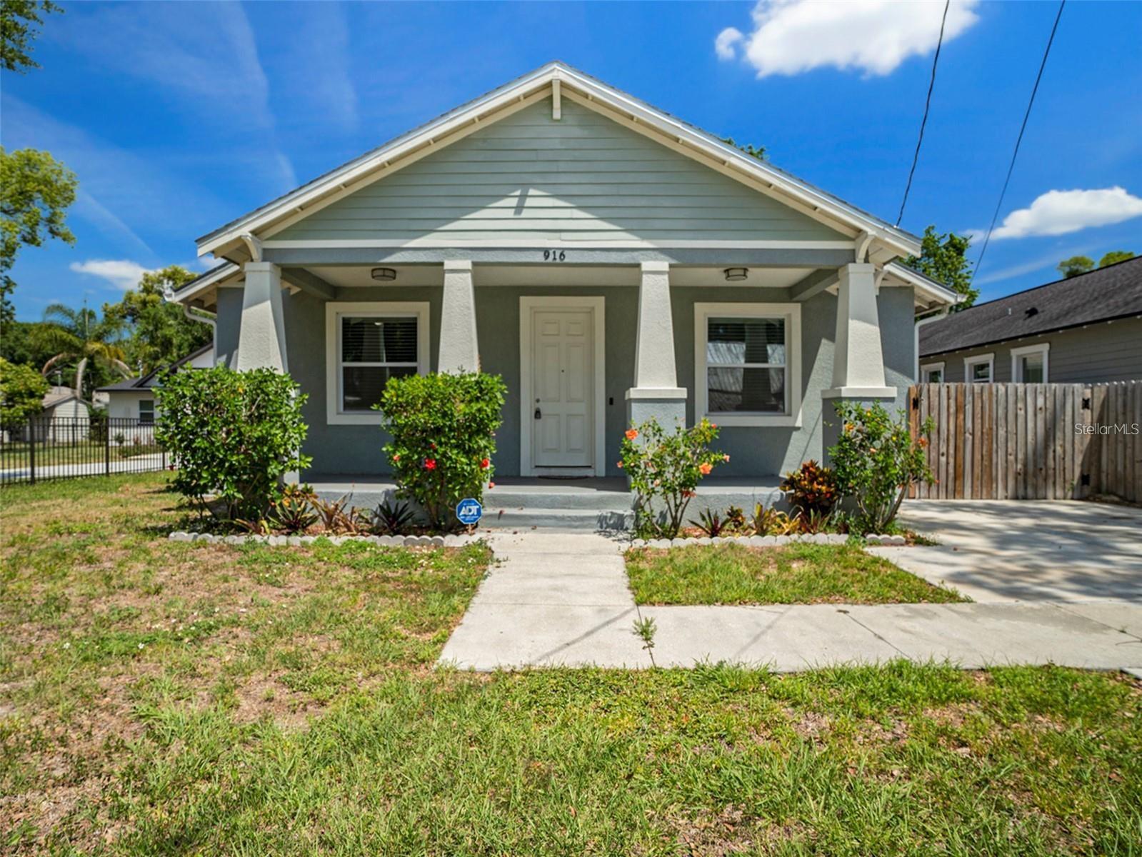 PRICED TO SELL! BEAUTIFUL SEMINOLE HEIGHTS HISTORIC BUNGALOW STYLE built in 2017, with nearly 1600 heated sq feet & 1807 total, 3 bed/ 2 bathroom newer construction home combines the features and amenities of the modern house with a classic craftsman style charm. Curb appeal abounds with a nicely sized covered front porch welcomes you home. As you step inside, you’ll be greeted by an abundance of natural light, with a HUGE wide open floor plan. You will love the gorgeous plank flooring that runs throughout the home. Open concept with the living and dining areas flowing together with the kitchen. The kitchen itself leaps from the pages of the latest design home magazines featuring a breakfast bar, plenty of counter and cabinet space, granite countertops, a pantry, and stainless steel appliances. The Master bedroom is truly fit for royalty featuring a private ensuite complete with a walk-in shower. Just off the living room area, there are two additional nice sized bedrooms along with a hall bathroom. Indoor laundry and storage area is found just off the kitchen, with stackable washer and dryer giving even more space for storage. The fully fenced backyard boasts pavers for family gatherings and cookouts. A new concrete pad extended from the front driveway flows around the corner of the home into the backyard. Perfect location with countless shopping and restaurants located just minutes away. Only 1/4 mile to I-275 & Interstate entry ramp. Walking distance to Walgreens, Winn Dixie supermarket, McDonalds, and the Tampa, convenient to MacDill AFB, USF just Minutes to downtown Tampa, convenient to MacDill AFB, and USF. Call today for a private tour as this is a one of a kind!