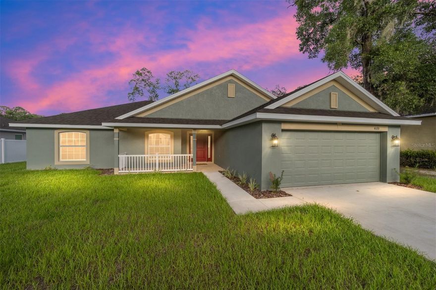 Location, Location, Location! This stunning 2023 home is situated in a secluded, gated community on the edge of the Silver Springs Forest Conservation area, but only 10 minutes from Downtown Ocala! The home features vaulted ceilings, large living area, and 4 spacious bedrooms- tray ceiling and crown molding in the master bedroom. The two large
bathrooms include upgraded cabinets with both a garden tub and separate shower in the master bathroom. The kitchen is the perfect gathering
spot for your family meals, boasting new stainless steel appliances, upgraded cabinets, garbage disposal, and a breakfast bar with bevel edge
countertops. There is ample storage throughout the home, including a two car garage and pass through laundry room. You will love all the
wildlife the area has to offer in your 1/4 acre yard, including large front and rear porches perfect for enjoying a cup of coffee or watching the
sunset. Located in the tranquil Silver Springs community, you will enjoy a perfect blend of privacy and convenience- just minutes away from the
world famous Silver Springs State park, Ocala National Forest, and Silver River, this location offers many opportunities for kayaking, hiking,
fishing, and many more outdoor activities. The home is close to a Publix, Wal Mart Supercenter, several other stores, medical centers, and hospitals. Newer homes in this area are moving quickly, and seller is motivated- schedule your tour today!