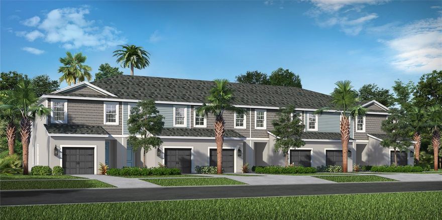 Under Construction. Welcome to this beautiful 2-story end-unit townhome in the highly desirable southwest quadrant of Grand Park. This move-in ready home features white cabinetry, quartz countertops, and cohesive designer finishes throughout. The open-concept layout is ideal for both everyday living and entertaining. All appliances are included for added convenience. Enjoy low HOA fees, a strong warranty, and a private western-facing preserve setting—perfect for taking in sunset views.