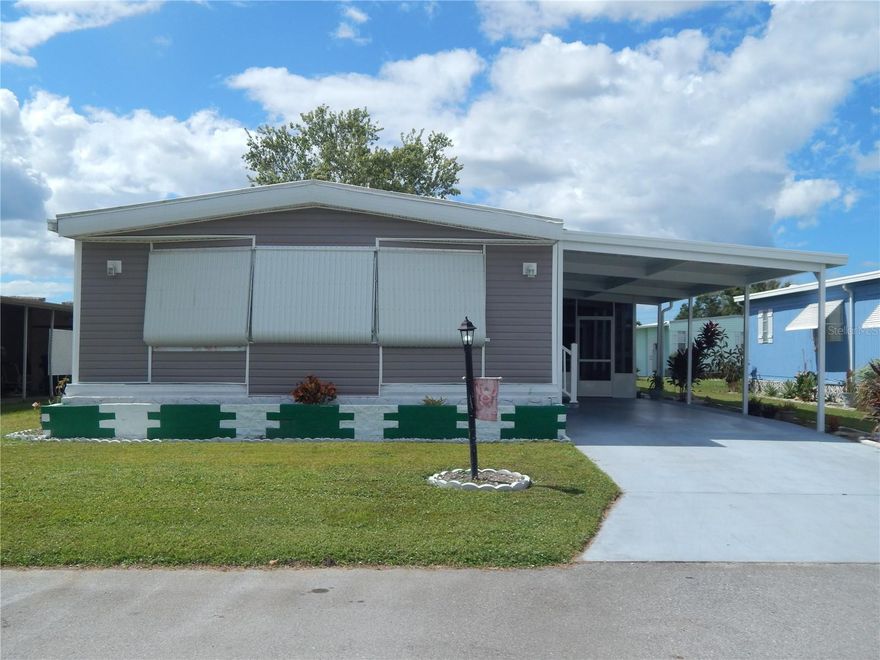 Short Sale. Discover the Opportunity in Shadow Brook! 
Welcome to this spacious 1,440 sq. ft. home in the highly desirable Shadow Brook community—a pet-friendly, non-age-restricted neighborhood where you own the land and enjoy no lot rent!
This home offers incredible value and recent updates throughout, including a new roof, new siding, and a newly built carport. Inside, you’ll find a new AC installed in 2021, updated bathrooms and kitchen completed in 2021, and new flooring installed in 2023, providing a fresh and move-in-ready feel. A new laundry shed has also been added and is ready for electrical installation, offering extra storage and functionality.
Shadow Brook residents enjoy low quarterly fees that include cable, internet, water, and sewer, plus access to top-notch amenities: a heated community pool, shuffleboard courts, and a clubhouse with a library and pool tables—perfect for gathering and relaxing.
Ideally located near the Sunshine Skyway Bridge and I-75, this home provides convenient access to the Gulf beaches of Anna Maria Island, shopping, dining, and entertainment.  Buyers to verify room sizes and all information.
Schedule your showing today and see the potential waiting for you in Shadow Brook!  Short sale subject to bank approval.