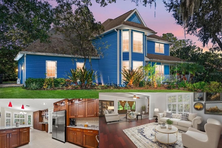 One or more photo(s) has been virtually staged. *****New Roof to be installed week of Feb 16!***** Welcome to this inviting 4-bedroom, 2.5-bath residence located in the highly desirable Hammocks community of Greater Northdale. Offering 3,619 sq ft under roof, this home seamlessly blends timeless Victorian elegance with modern Florida comfort.

Inside, a thoughtfully designed layout unfolds with separate living and dining rooms, leading into a welcoming family room anchored by a charming fireplace. Expansive sliders open to the screened lanai, creating an effortless indoor-outdoor flow—perfect for entertaining or relaxed everyday living. Throughout the home, intricate custom moldings highlight exceptional craftsmanship, including a built-in under the staircase that adds both character and functionality.

The modern kitchen is designed for gathering and everyday ease, featuring stainless steel appliances including a double range, rich wood cabinetry, a beverage station, granite countertops, a breakfast bar, and a sunlit eat-in nook overlooking the lanai. Upstairs, the expansive primary suite serves as a peaceful retreat with warm cherry wood flooring and a sitting area framed by beautiful bay windows. The spa-inspired primary bath offers a freestanding soaking tub and a generous walk-in closet—ideal for unwinding after a day on the golf course.

A fully updated powder room is conveniently located downstairs for guests. The upstairs Jack-and-Jill bathroom with granite countertops connects the hallway to the versatile fourth bedroom, currently used as an office, which also features a unique storage loft accessible via a spiral staircase. The laundry closet is thoughtfully placed in the upstairs hallway near all bedrooms for added convenience.

Step outside to a large screened lanai and partial wraparound porch that truly capture the essence of Florida living. With tranquil views of the lush golf course greens, this outdoor retreat is perfect for morning coffee, breezy afternoons, or sunset gatherings.

Residents of The Hammocks enjoy scenic walking and biking paths, nearby parks, and access to community recreation including tennis, pickleball, and golf at the Northdale Golf & Tennis Club. Conveniently located near shopping, dining, and Tampa’s vibrant lifestyle offerings, this home delivers the perfect balance of serenity and connectivity.

Experience warmth, charm, and classic style paired with modern comfort—all in one exceptional golf course home. Schedule your private tour today.