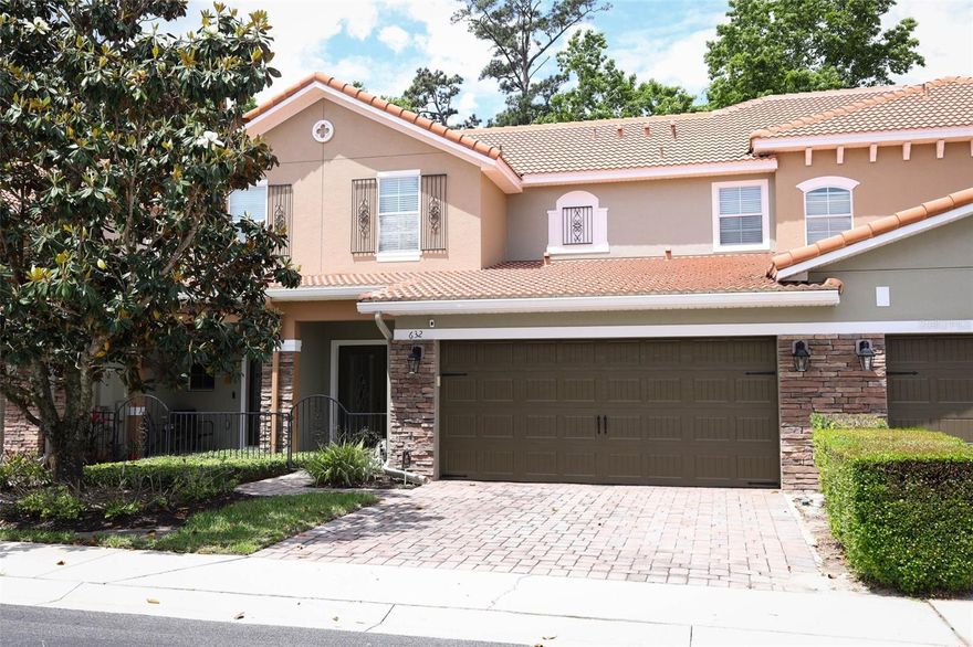 Welcome to this beautifully maintained 3-bedroom, 2.5-bath townhome located in the gated community of Terracina at Lake Forest in Sanford. This home offers a spacious and thoughtfully designed layout filled with natural light, even as an interior unit. The open-concept living, kitchen, and office area provides ample space for everyday living and entertaining, while the kitchen features abundant cabinet and storage space, including a step-in pantry, along with granite countertops and included appliances. Upstairs, the large primary suite offers generous closet space and an ensuite bathroom complete with a shower and a relaxing corner tub. Additional features include crown molding, updated tile flooring downstairs, wood laminate flooring on the stairs and throughout the upstairs, custom built-in office furniture, and a well-equipped laundry room with utility tub and added cabinetry. The home is well-insulated for energy efficiency and includes a two-car garage with extra storage and a dedicated outlet for a second refrigerator. Enjoy peaceful views from the private back patio overlooking trees, creating a serene outdoor setting. Major updates include a 2019 HVAC system with transferable manufacturer warranty and consistent annual maintenance. The HOA recently completed exterior repainting in 2025 and performs regular roof maintenance, contributing to the community’s well-kept appearance. Residents of Terracina at Lake Forest enjoy access to a clubhouse, community pool, and dog walk areas, all maintained by the HOA. Conveniently located less than two miles from I-4, 417, and 429, this home offers easy access throughout Central Florida while remaining tucked away from traffic and noise. Close to shopping, dining, and entertainment in Lake Mary, downtown Sanford, and the future Seminole Towne Center redevelopment, and situated in a highly rated school district, this home combines comfort, convenience, and low-maintenance living.