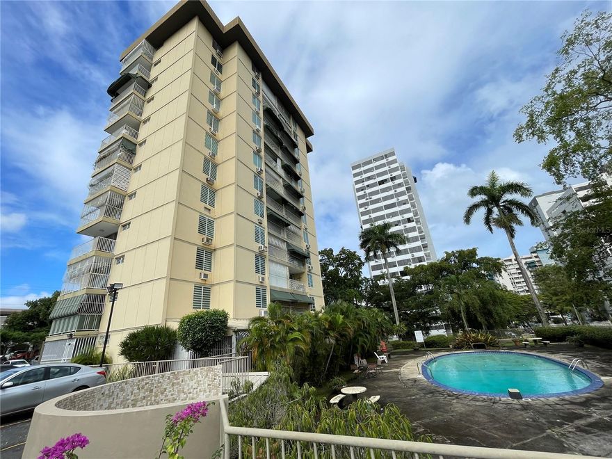 Comfortable and convenient furnished apartment on the 8th Floor in Cond. Los Caobos Plaza. Pool view. The unit offers open concept living-dining-kitchen space; equipped kitchen (refrigerator, stove and microwave, among others), includes washing machine, dryer, line heater; and 3 air conditioners for bedrooms and living areas. It has 1 assigned parking. Condominium with water cistern and generator for common areas and swimming pool and security via tele-entry. Located 0.4 miles from San Patricio Plaza and less than 4 miles from Fort Buchanan, UPR-Rio Piedras, Medical Center, Plaza Las Americas and Luis Muñoz Marín Park. Does not include utilities. Minimum 1 year contract. 1 month's rent, 1 month's deposit, lease bond and verification of vital credentials (background check) are required. Other documents may be requested.