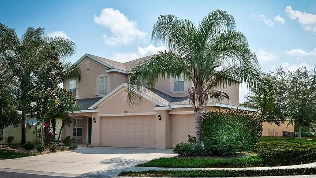 Welcome to this spacious 4 bedroom, 3 bathroom home located in the desirable gated community of Suncoast Lakes Estates in Port Charlotte, FL. This home features a front den, back office (or 5th bedroom), and 3 car garage perfect for those who work from home or need extra space for hobbies and storage. The three full bathrooms provide convenience for larger households and guests. The washer/dryer hookup and laundry room on the second floor make laundry day a breeze. Enjoy the Florida sunshine at the community pool or take advantage of the walking the neighborhood around the lakes. The new vinyl plank flooring and fresh paint adds a modern touch to this beautiful home. Don't miss out on the opportunity to make this house your new home! Sorry, No Pets. Basic cable and irrigation included. $35 Resident Benefits Package fee will be added to the rent. Property subject to add'l fees and approvals through HOA.