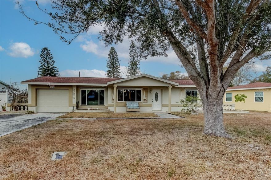 Welcome to this inviting 2-bedroom, 1-bath  block home in the heart of Kenneth City, offering peaceful lakefront living with modern upgrades and room to grow. Nestled on a small lake stocked with largemouth bass, this property is perfect for relaxing mornings, evening sunsets, and backyard fishing right from your own yard.

Inside, you’ll find a bright and functional layout featuring  an updated kitchen, updated bathroom vanity and a BONUS ROOM  ideal for a home office, nursery, or flex space to fit your lifestyle. The home has been thoughtfully updated for comfort and peace of mind, including impact-rated windows and garage door with hurricane shutters, a (2019) roof, (2023) AC replacement, and a newer hot water heater (2024). The screen room is well designed and ready for entertaining. 
Step outside to a spacious lot, large enough for a pool, and deck. Channel your inner Chip and Joanna and  create your own private backyard oasis while enjoying tranquil water views. 

Conveniently located near shopping, dining, and Gulf beaches, this home blends waterfront serenity with everyday convenience. Whether you’re looking for a primary residence, seasonal retreat, or investment opportunity, this unique property is ready to welcome its next owner.