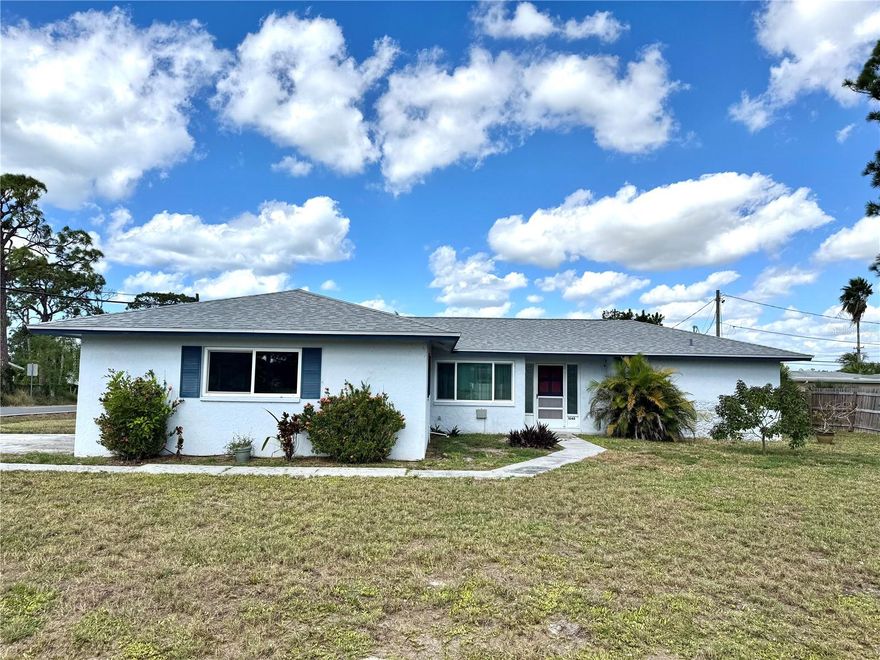 Spacious Corner Lot Home — Minutes from the Beach!
Welcome to this beautifully maintained two-bedroom, two-bathroom BLOCK home situated on a desirable LARGE CORNER LOT with nearly a quarter acre of land. Located just 15 minutes from the beach and minutes from shopping, dining, and entertainment, this property offers both convenience and coastal charm.

Enjoy peace of mind with new upgrades, including a new water heater, new A/C system, 10 year old roof and updated hurricane-rated windows. Interior features include tile and laminate flooring throughout, while the exterior boasts hurricane shutters, spacious lanai, a well, and a septic system for added efficiency.

With NO HOA restrictions and a spacious two-car garage, this home provides the perfect blend of comfort, functionality, and freedom. Don’t miss your chance to own this exceptional Florida property!