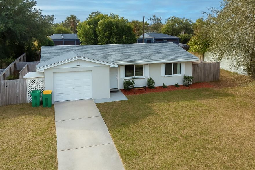 Wonderful opportunity to own this charming 3-bedroom, 2-bathroom, 1-car garage home nestled in a quiet neighborhood of Port Charlotte. This residence features inviting curb appeal and an excellent location close to local amenities in the area of newer saltwater homes.

Inside, enjoy durable 18-inch tile flooring throughout and abundant natural light filling the spacious living room. The spacious kitchen boasts tile countertops, a coordinating subway tile backsplash, and ample cabinetry—all overlooking a screened patio and private fenced backyard.

The primary suite is large including a full closet and ensuite bathroom with a relaxing jetted tub. Guests will appreciate two comfortable bedrooms with fans and closets, including a versatile third bedroom in the converted garage.

Additional highlights include a 2023 roof, energy-efficient double-paned windows and doors installed in 2018, an inside laundry room, and no HOA fees. Outdoor living is enhanced by a huge screened lanai, a shed for extra storage, and plenty of room for a pool.Located close to Port Charlotte Beach which is a favorite biking area, with boat ramp, heated pool, both bocce ball and horseshoe pits, tennis courts, volleyball, playground, boardwalk, fishing pier, pavilions, picnic areas and recreation center, dog friendly and INCREDIBLE SUNSETS! Close to historic downtown Punta Gorda, sunseeeker resort, dining, farmers markets, festivals, PG Airport, shopping and more. 

Don’t miss this fantastic home offering comfort, convenience, and great value in Port Charlotte!