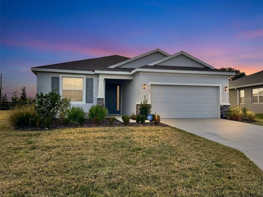 One or more photo(s) has been virtually staged. Step into single-story living at its best in this 55+ community in Ocala, where comfort, convenience, and low-maintenance living come together. This all concrete block constructed 3-bedroom home offers a spacious open floor plan designed for easy, everyday living.

The kitchen serves as the heart of the home, featuring ample counter space, stainless steel appliances including a microwave, range, and built-in dishwasher, along with a seamlessly integrated dining area—ideal for both casual meals and entertaining. The open layout enhances accessibility while creating a warm, inviting atmosphere throughout.

The primary suite provides a comfortable retreat with a walk-in closet and a private en-suite bathroom, while two additional bedrooms offer flexibility for guests, hobbies, or a home office. A smart home package adds modern convenience and efficiency.

Located within a deed-restricted, gated 55+ community (no guard), residents enjoy access to a community pool, fitness center, tennis courts, and sidewalk-lined streets—perfect for staying active and social. The community setting offers a relaxed lifestyle with close proximity to shopping, dining, medical facilities, and major roadways.

If you’re searching for a 55+ home for sale in Ocala, a single-story block home, or a move-in ready residence with community amenities, this home delivers comfort, simplicity, and lifestyle-focused living.