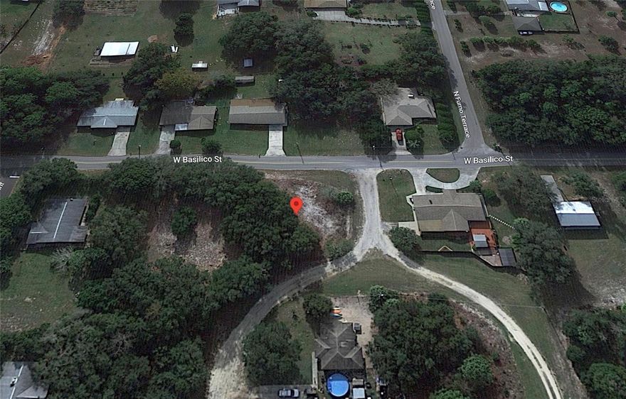 Great Vacant corner lot available in Citrus Springs that is a 10,579 sqf property, with road frontage on 3 sides of the property. The property is NOT located in a flood zone, and is on a paved road on one side with a dirt road around the two sides of the property. Not a Deed Restricted community, No HOA, No Dues. For those who like to get out in nature, Crystal River area is located less than 8 miles away. The property is less than 10 miles away from US41 for easy access north and south, about 50 minutes to Ocala, and about 1:20 minutes from Tampa Bay International Airport. Citrus County is a wonderful area! Don't miss your opportunity to purchase this property and build your dream home today!