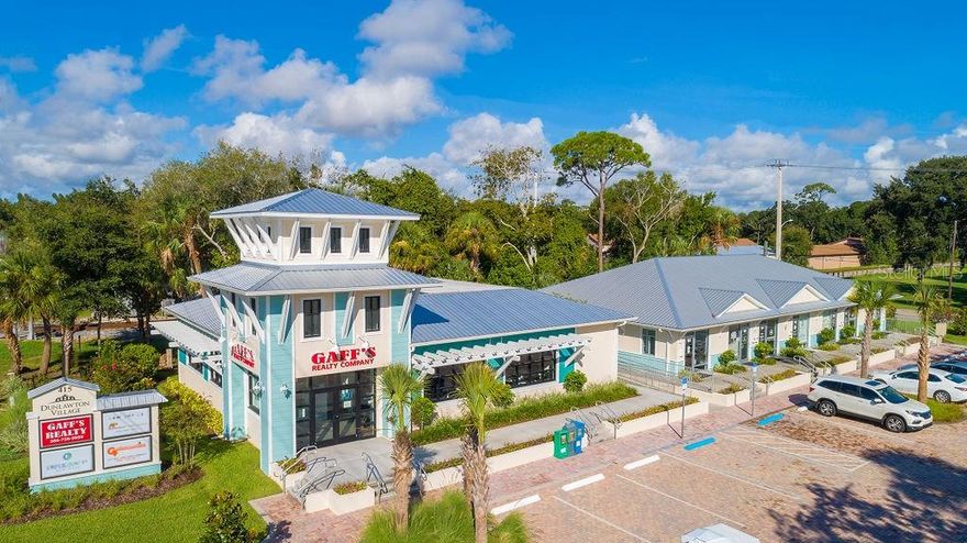 $1,095/month. Beautiful Key West Style office in ''Dunlawton Village'' has a professional storefront with hurricane glass windows and high-traffic location on Dunlawton! Great exposure and visibility. One story, block construction with quality finishes, volume ceilings and approximately 580 sq ft of office space. Unit includes your own private lobby/reception area + large private office/conference room with French door, bathroom and storage closet. Water is included with monthly rent. Beautiful brick paver parking lot. On lockbox. No appointment necessary. Go show. Agent/Owner.