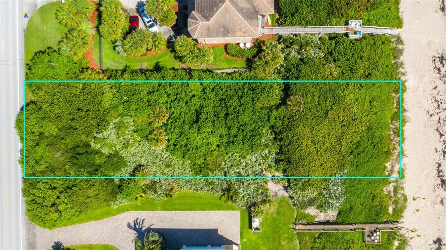 Put your summer on repeat every day when you build your dream home on this beautiful oceanfront wooded lot in Melbourne Beach. Located near Long Point and the Sebastian Inlet, this .9-acre lot offers approximately 100 ft. of frontage on the Atlantic Ocean. Zoned single-family, residential, this gorgeous lot is ready for your dream estate home with endless ocean views and stunning south beaches. Spend your days walking, swimming, and fishing. Enjoy those balmy ocean breezes in the evening from your oceanfront pool or sun deck. Located within minutes of Melbourne’s best amenities, including downtown shoppes and restaurants, nearby parks, and schools. Just a short drive to the Orlando Melbourne International airport, and I-95, and less than 2 hours to Orlando and Miami Beach.
