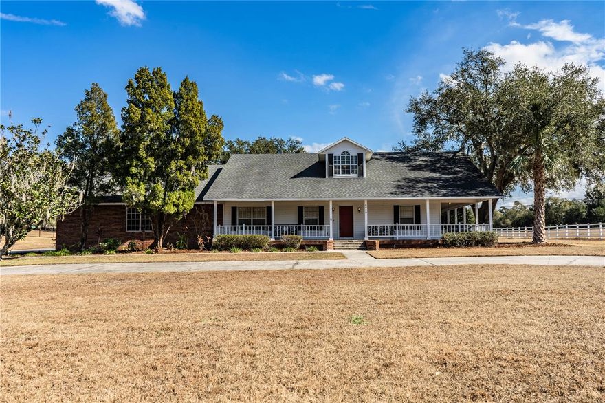 Southside Poley Creek! 1.29 Acre Pool Home. This home is your private “Paradise”, with 3BR/2.5 Baths with 2,382 sq ft. of living on corner lot. Drive up the circular drive to an inviting wrap around porch with swing. This updated home has high ceilings, with a kitchen that has granite counters and includes all appliances. Plus, this open, split bedroom plan home has a formal dining room, brick fireplace, inside utility with washer and dryer. The bonus room is a loft that can be used as a 4th bedroom (no closet), playroom or office. Your large, screened pool & spa (no heat) with security screens will be great for entertaining and family gatherings. Your master bedroom suite is 17x17, with access to pool. Just steps to your glamour bath featuring a garden tub, standalone walk-in shower with 2 heads and double sinks. This property contains a side entry oversized garage, with super high ceiling plus it accommodates 4+ cars. Let the children play on their spacious front and back tree shaded acre+ yard. This family home is move in ready with HVAC (2018 +/-), roof (2015+/-), water heater (2015 +/-) and replumbed with PEX tubing for added peace of mind. GREAT LOCATION near shopping and schools! Don’t miss out on this Outstanding Value! Call me today for your private showing!!