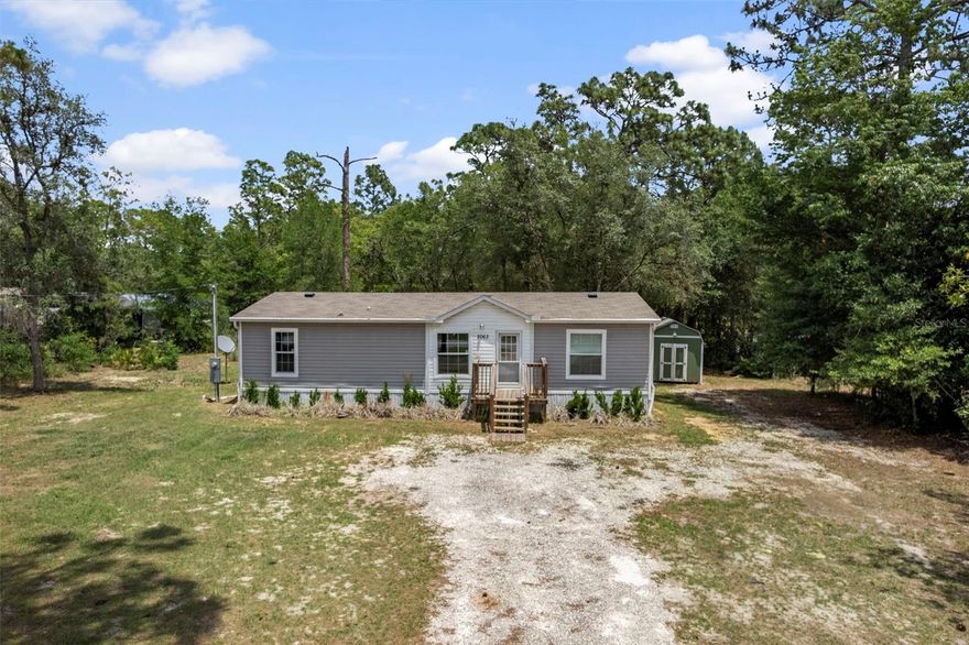 One or more photo(s) has been virtually staged. Come on over and check out your Freshly painted, new in 2022 Home, with over an acre of land!! Nestled in the heart of beautiful and well desired Homosassa Florida you will find your gorgeous 3 bed 2 bath home featuring a split floor plan and you get to enjoy the perks of everything being meticulously maintained and 2022 New, from the roof, ac, water heater, well, septic, etc. Step across the threshold and into your welcoming, impressive living area encompassing living room and family room. Off to your right, is the kitchen you have been dreaming of!! Boasting plenty of counter and cabinet space, and premium appliances. Your kitchen has an amazing center island perfect for entertaining and interacting with family and guests. Your master bathroom also comes complete with dual vanity sinks with a makeup vanity in-between and your own private, oversized walk in shower. This home comes complete with 3 bedrooms with plenty of closet space and 2 spacious bathrooms. If the home doesn't take your breath away the backyard will. Step outside onto your back patio deck and you will be overjoyed with having over an acre of tranquil park like setting yard, with mature shade trees and plenty of room to carve out the backyard of your dreams!! whether it be a garden, or go kart track, or a new pool, or even a hammock between the trees, just to relax and unwind, the possibilities are endless. Your peaceful oasis sits comfortably on a dead-end road cul-de-sac with no HOA. Also included is your own 10x20 shed that is also 2022, with a built in loft. This home is one that you do not want to miss out, so schedule a private showing today, and get ready to be amazed.