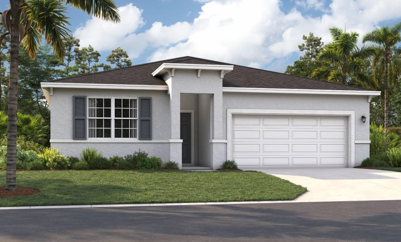 One or more photo(s) has been virtually staged. Under Construction. Ready for the Florida lifestyle? You'll love living at Silver Lake Pointe, where you'll be just minutes from all the shopping, dining, and entertainment options, with easy access to downtown Leesburg and Mount Dora. Plus, you'll have three main lakes and beautiful Silver Lake right in your backyard, and plenty of nearby parks and golf courses provide endless recreational options! Get ready to enjoy the sunny days ahead at the on-site amenities, including a pool, cabana, and playground.
The Juniper offers the perfect combination of modern design and practical living. From its spacious two-car garage to an inviting outdoor deck, this home accommodates all your living needs while keeping up with today's style standards. Three main-level bedrooms located at the front of the home have access to a double-vanity bathroom and a laundry room across the hall, all thoughtfully designed for comfort and convenience! Step into the open-concept kitchen and dining area, perfect for entertaining. Take advantage of the spacious 16' x 16' living room for quality time with family, friends, and guests. The roomy primary suite includes a private bath with split vanities, a walk-in shower, a closet, and a water closet. Enjoy all these features and the Florida sunshine from the enclosed patio.