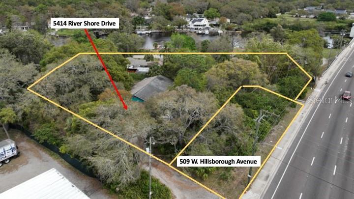 Pre-Construction. To be built. Seller financing available. 2 acres of Development available. Price includes adjacent lot at 5414 N RIVER SHORE DR. MLS Listing TB8339293. Purchase waterfront land with the opportunity to develop 40+ Townhouses, condos, or apartments. Pre app available upon request. Buyer will need to use due diligence to confirm future project. Pre app has an R20 zoning over 2 acres. 607 Hillsborough is also available, if interested, please reach out for information.