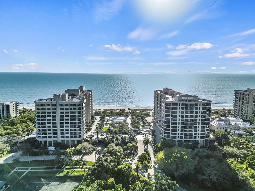 ***FULLY FURNISHED TURN KEY OR UNFURNISHED FOR A DISCOUNTED PRICE*** One of the few units on the Florida west coast that has a beautiful and striking view of BOTH the pristine gulf waters, and Sarasota Bay. This home perched 7 stories high, has unobstructed 270 degree panoramic views which are enhanced by the 10 foot high ceilings. And what a bonus seeing downtown Sarasota all lit up at night! This condo has both comfort and beauty with its spacious floor plan. You will enjoy 2 en-suites, 4 full baths, in this well appointed 2965 sq. ft. unit. This is the Dover floor plan that is designed to have a 3rd bedroom or den option. Real maple hardwood flooring covers the living spaces and bedrooms. Tile flooring is in the kitchen, bathrooms and laundry room. This open concept floor plan is perfect for entertaining and enjoying all that comes with this property. Boasting a large eat-in kitchen with granite countertops, granite backsplash, center island and a generous breakfast area with views of the intercoastal waters.  The Primary en-suite delivers his and hers separate bathrooms, jetted tub, dual entry shower, two large walk-in closets with built-ins, and a private terrace. The Water Club has gorgeous well kept grounds, Olympic sized heated pool and spa, 4 tennis courts, fitness center, library, billiard room, catering kitchen and ballroom. The Water Club seeks to accommodate with 24 hour security gated entry, and concierge services, you certainly will feel safe and pampered. This unit comes with a prime parking space in the garage and controlled climate storage units. The luxurious resort style complex features 600 feet of private pristine sandy beach along with the 17,000 square foot newly renovated clubhouse. Longboat Key has a small town remote cozy feeling and yet is close to St. Armands Circle, downtown Sarasota and everything else this area has to offer. The big question is furnished or unfurnished at a discounted price?