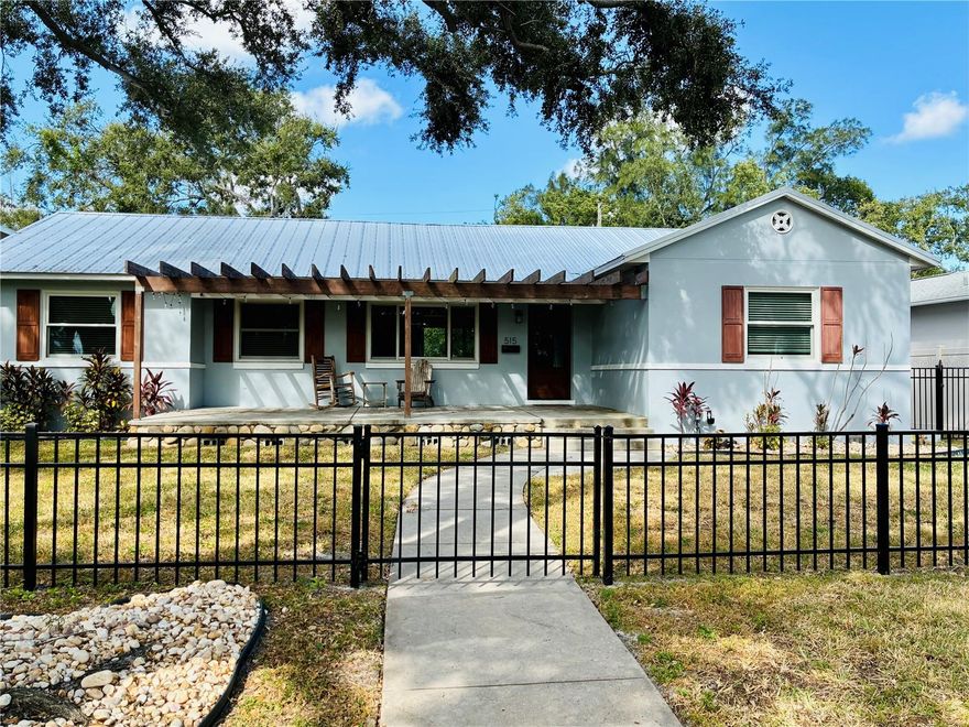 Welcome to 515 34th Ave NE in St Petersburg! This three-bedroom, two-bath home is the quintessential Florida bungalow, with the ideal combination of 1950s charm and modern amenities. From the oversized front porch, gated front yard and mature trees and landscaping, there is so much curb appeal. With alley access, lots of green space and two-car covered parking, this home has it all. Step inside to find a fully renovated interior with an open-concept living and dining room. Both rooms are spacious and have tons of natural light pouring in from the large windows and sliders. The kitchen is well appointed with stainless steel appliances, beautiful wood cabinets and granite countertops as well. It even features an eat-in breakfast nook that could also be used as a gathering room or extension of the kitchen. This home offers a split floor plan with an oversized primary bedroom. Its en-suite bath is gorgeously updated with large vanity, walk-in shower and walk-in closet with built-ins. On the other side of the house, the two guest bedrooms are generously sized. And the guest bath is equally beautiful with a huge free-standing tub, separate tiled shower and accented color cabinets for extra storage. The home even features a whole-house water softener. The front patio is the space to sit out and watch the golfers on a beautiful day. The screened-in back patio is just as big and provides another great space for entertaining with sliders off the dining room so you can easily flow from indoor to outdoor living. Take a walk down the block and enjoy the benefits of Waterfront living with quick access to Crisp Park with a playground and public boat ramp. You’ll be in the heart of it all, minutes from local shops and restaurants along 4th Street and a new Whole Foods right down the street. Downtown St Pete is a short car ride away or take a bike down the Pinellas trail along 1st Street and you’ve got endless options to fill your day or night in this great city. Don’t miss your opportunity to start living your dream Florida lifestyle today!