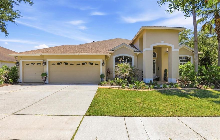 Nestled within a gated enclave in West Meadows, this residence offers privacy, comfort, and an ideal conservation setting in the heart of New Tampa. A double-door entry welcomes you into a thoughtfully designed Southern Crafted Siesta Key floor plan filled with natural light and seamless indoor-outdoor living.  NEW ROOF in 2025.  NEW A/C in 2024.  NEW kitchen appliances in 2024.
The primary suite is conveniently located on the main level and features private sliding glass doors opening to the lanai and pool/spa area. Nearby, French doors lead to a dedicated office or den, ideal for working from home or quiet relaxation.
Designed for both entertaining and everyday living, the formal dining room flows into the expansive chef’s kitchen, complete with abundant cabinetry, generous counter space, and a center cooking island. The white kitchen overlooks the inviting family room, where additional sliding doors create effortless access to the outdoor living space.
Upstairs, a versatile bonus room with a full bathroom offers endless possibilities — perfect as a media room, fitness studio, playroom, craft room, or additional family retreat. Three secondary bedrooms, a laundry room, and a 3-car garage complete this well-appointed home.
Residents enjoy access to community amenities, including a resort-style pool, tennis courts, playground, and clubhouse, making this home the perfect blend of functionality and comfortable lifestyle.