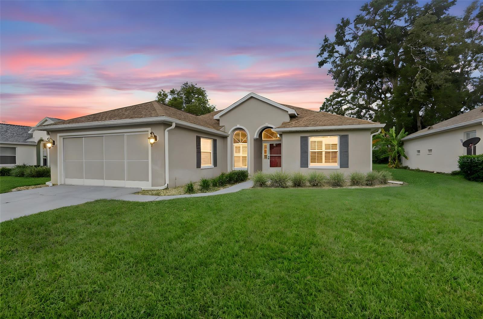 Your Florida retreat awaits. This inviting two-bedroom, two-bath home with an office and enclosed Florida room offers comfort, convenience, and a low-maintenance lifestyle in a well-kept 55+ community. With lawn care included in the HOA, you’ll have more time to enjoy all the area has to offer. Step inside to a welcoming main living area that flows effortlessly into the beautifully updated eat-in kitchen, complete with a breakfast bar and pass-through to the dining area—perfect for easy entertaining. The split-bedroom layout places the guest suite and adjacent office at the front of the home, providing both privacy and flexibility. The office could serve as a hobby space, reading nook, or home gym to suit your lifestyle. The expansive living room opens to the enclosed Florida room, where you can enjoy the breeze through open screens or relax in climate-controlled comfort. The primary suite features a walk-in closet and a well-appointed ensuite bath with a spacious walk-in shower. Within the community, you’ll find a golf course, restaurant, fitness center, pickleball and tennis courts, pools, and more—everything you need for an active, social lifestyle. Come experience the charm and comfort of this home and see why it’s the perfect place to call your own.