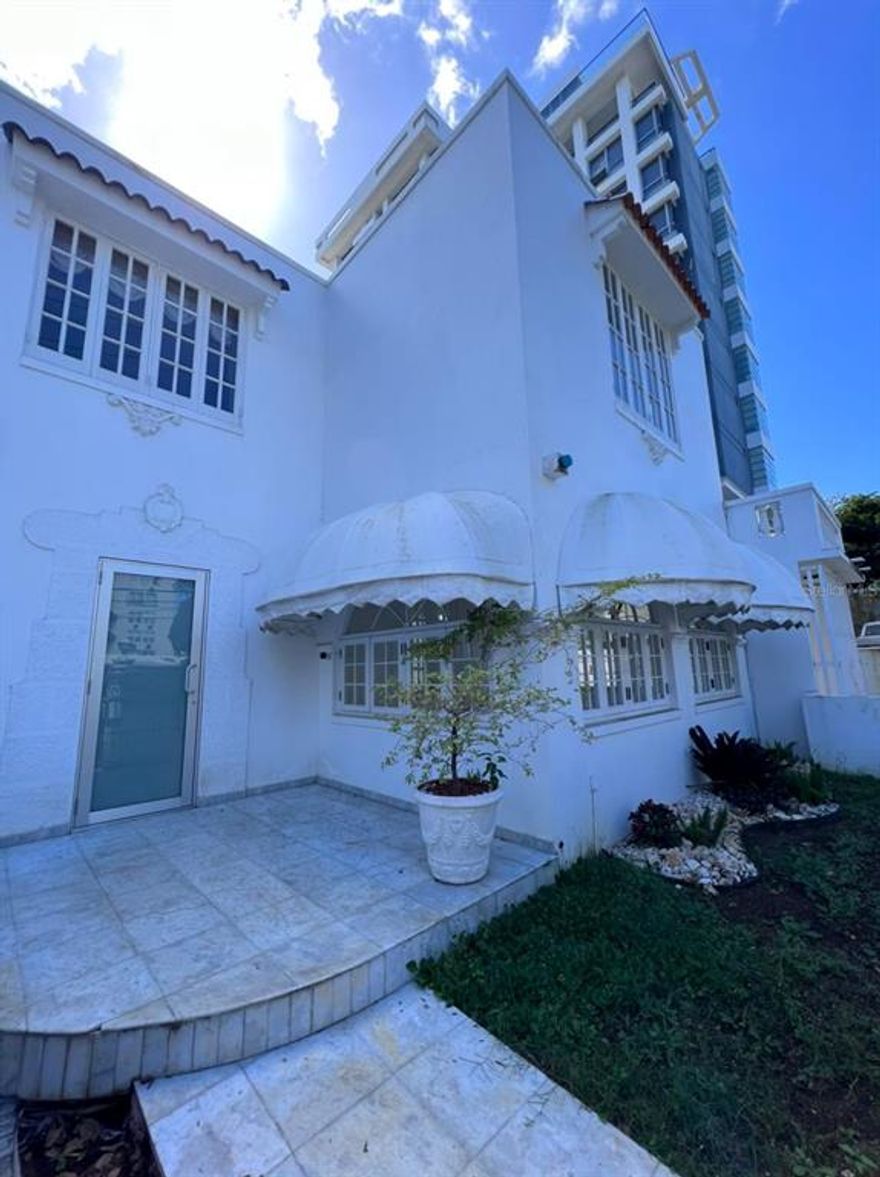 Experience Rich Port Living in Condado Puerto Rico!  The home's architectural style is unique to Puerto Rico, ready for you to give it your own spin and personality. Nestled on the best block in the heart of the city on a quiet tree-lined street, where nature blends seamlessly with this organic and idyllic setting. The Mediterranean 2-story design offers a spacious floor plan that includes 3 bedrooms, 2 full bathrooms, 1 powder room. The home has approximately 2,000 square feet of interior space. Located on the best residential street in CoBe, walking distance to top restaurants, shopping venues, and some of the best private schools in Puerto Rico. Sold As-Is.  Own a piece of paradise and make it yours!