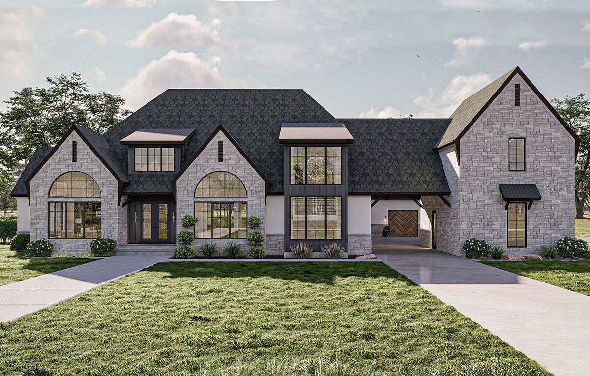 Pre-Construction. To be built. Discover your stunning dream home with this beautifully designed 5-bedroom, 4-bathroom Modern Transitional residence. This exceptional property boasts a range of features that cater to both comfort and style. Spacious In-Law Suite for added privacy. Convenient Jack and Jill Bathroom. Luxurious Master Suite located on the main floor. Elegant Porte Cochere for a grand entrance. Attached Garage with Courtyard Entry for easy access. Gourmet Kitchen features Inviting Breakfast Nook perfect for morning meals, Cozy Keeping Room for family gatherings. Expansive Kitchen Island ideal for entertaining. Open Concept Layout that seamlessly connects living spaces. Relaxing Rear Porch, perfect for outdoor entertaining. Versatile Loft space for a home office or play area. Functional Mud Room to keep your home organized. This home combines modern elegance with practical living spaces, making it the perfect choice for families and entertainers alike. Don’t miss the opportunity to make this stunning property your own!