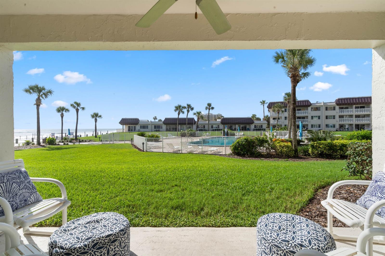 Welcome to your serene seaside escape! This thoughtfully designed 2-bedroom, 2-bathroom unit at Chateau by the Sea offers modern comforts, stylish updates, and a prime location for your New Smyrna Beach vacation.