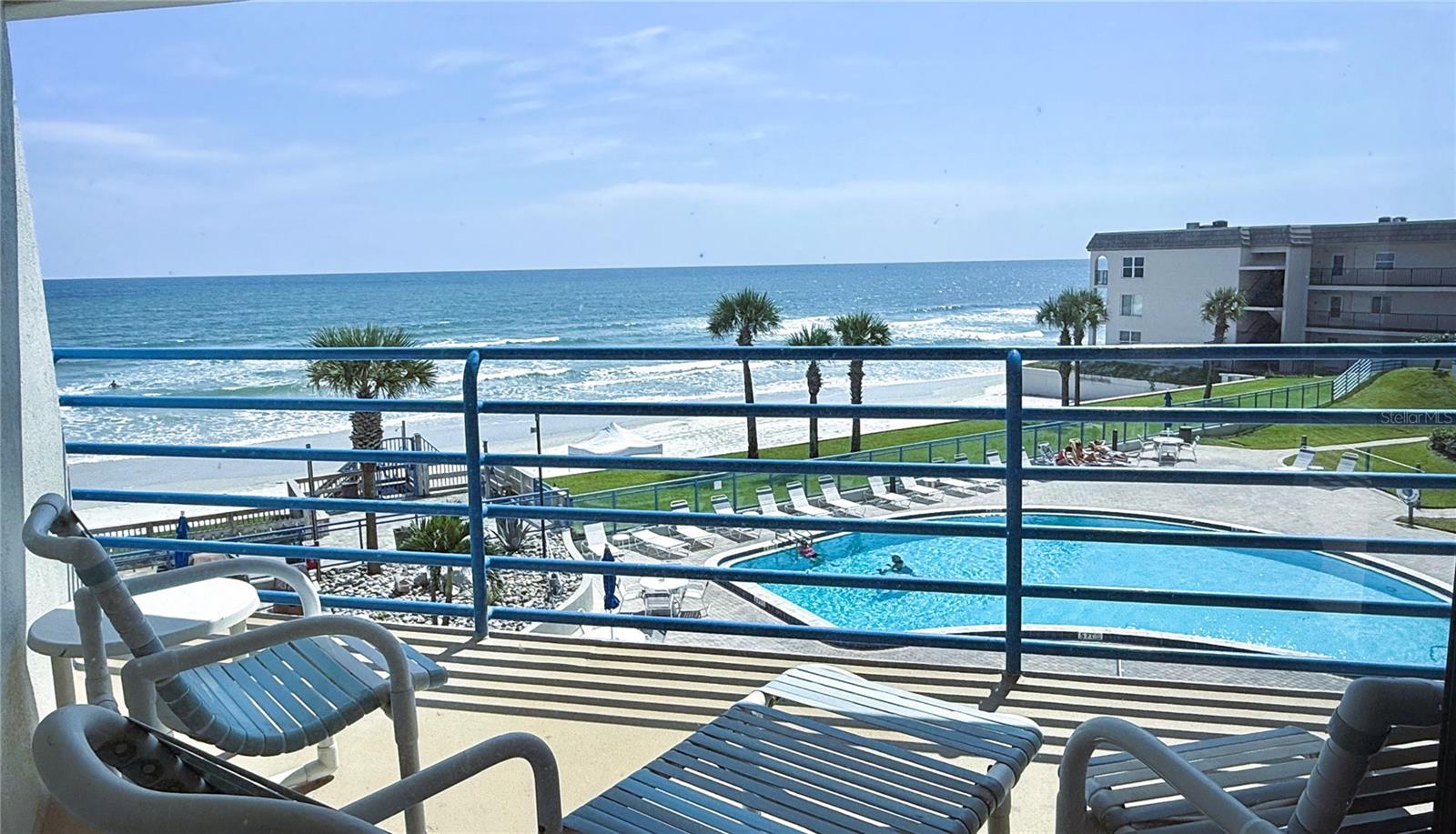 Rare opportunity to own this beautiful 2-bedroom, 2-bath oceanfront condo in the highly sought-after Ebb Tide community. This hard-to-find property offers panoramic, breathtaking and unobstructed views of the Atlantic Ocean from your private balcony, the master suite, and entire living area. Property features over 1500 square feet of living area, a generous wrap-around balcony, floor to ceiling sliding doors to maximize ocean views, tons of natural light and your own deeded one car garage. Recent upgrades include a new HVAC, a new Electric Circuit Box and brand new interior paint all done in 2025. Other recent updates include a new garage door and opener from 2019, a new 50 gallon hot water heater from 2021 and new sprinkler heads from 2022. All measurements are an estimation.