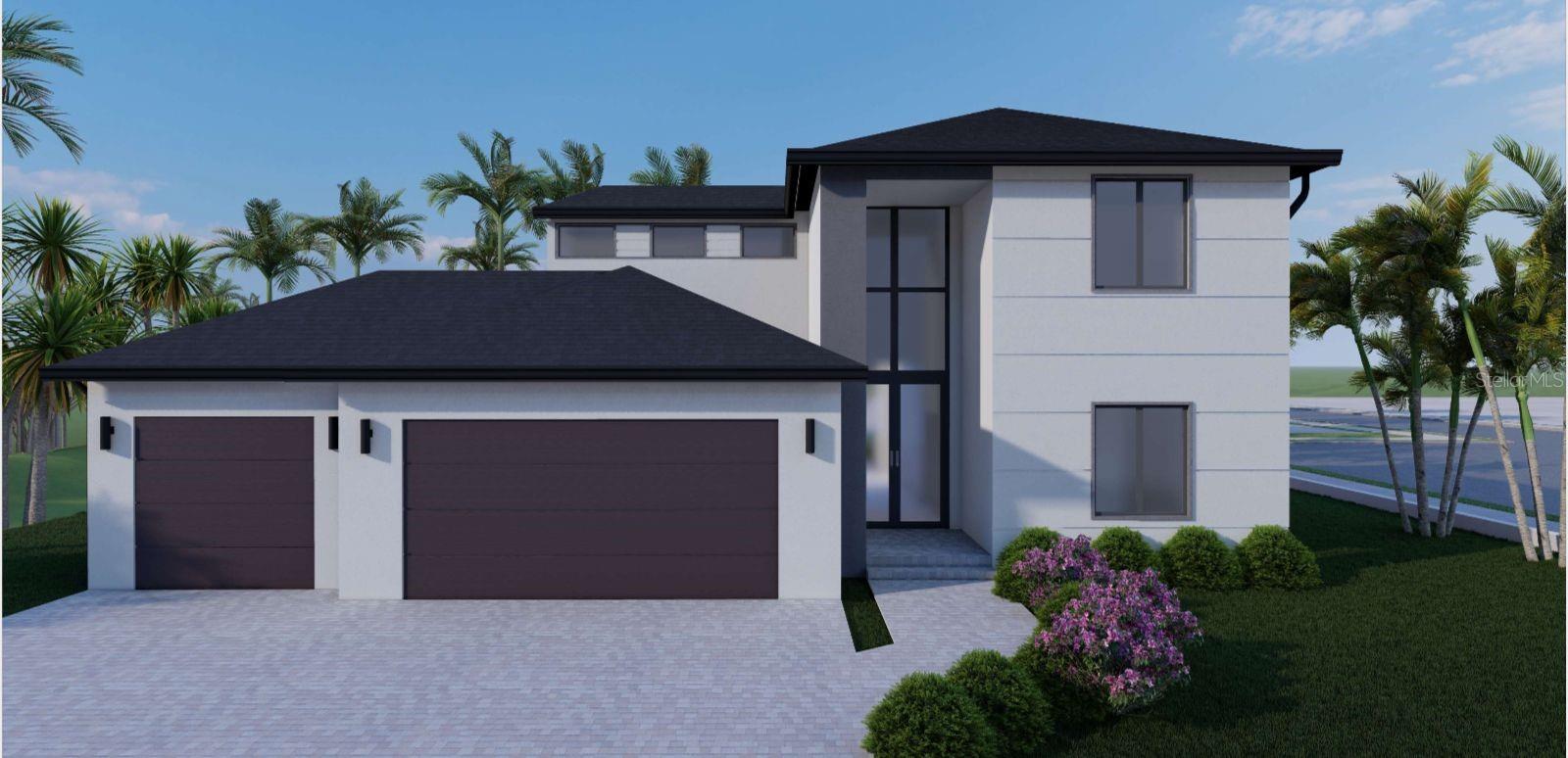 Under Construction. Experience Modern Lakeside Luxury . Introducing a stunning new construction home that blends modern elegance with serene water views. Boasting 2,118 sq. ft. of thoughtfully designed living space, this two-story dream home features 3 bedrooms, 2.5 bathrooms, a pool, and a spa all designed to immerse you in lakeside living.
The master suite, conveniently located on the first floor, provides seamless access to the living area, kitchen, and the outdoor pool area . It boasts a spacious walk-in closet and a spa-inspired master bath with a walk-in shower and dual sinks. The first floor also includes a versatile den, ideal for a home office or creative workspace. The Second-Floor Retreat Upstairs, two guest bedrooms offer the perfect combination of privacy and comfort—ideal for family or visitors.
Inside, you'll find sleek porcelain tile flooring throughout and kitchen with stunning waterfall quartz countertops and premium appliances. Every element has been thoughtfully selected to elevate your living experience. Impact-resistant windows enhance safety and peace of mind, while high ceilings and elegant quartz finishes exude sophistication. Meticulously crafted details throughout the home provide comfort and contemporary style.
Don’t miss your chance to own this extraordinary lakeside haven—it's a masterpiece waiting to be called home.