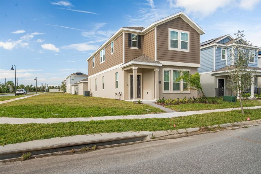 Built in 2022 and now gently lived-in, this beautifully maintained Sage model by Lennar offers a thoughtful layout with two primary bedroom suites, ideal for flexible living arrangements. The open-concept first floor seamlessly connects the kitchen, dining, and family room, creating a comfortable and functional living space. The kitchen features 42" upper cabinets, quartz countertops, stainless steel appliances, and a large island overlooking the main living area. A first-floor primary suite includes a walk-in closet, dual-sink vanity, and glass-enclosed shower, perfect for a main suite, guests, or multi-generational living. Toward the rear of the home are a powder room, laundry area, and access to a covered paver patio and two-car garage. Upstairs, a spacious loft provides excellent flex space for a media room, office, or play area. The second primary suite offers a generous walk-in closet and oversized en-suite bath with dual sinks and glass shower, while two additional bedrooms share a nearby guest bathroom. The home includes solar panels to help reduce energy costs and smart-home features. Community amenities include a pool, playground, fitness center, and walking trails. Conveniently located near historic downtown Winter Garden, Winter Garden Village, Hamlin, and Horizon West, with easy access to Walt Disney World, Universal Orlando Resort, Florida’s Turnpike, and SR 429, plus highly rated schools, shopping, and dining nearby.