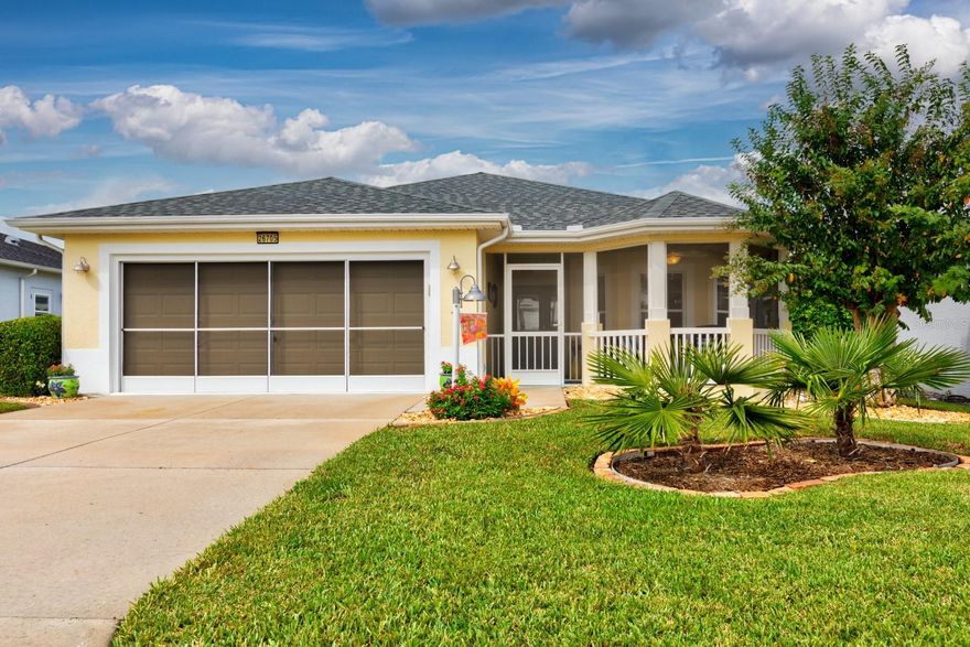 CUSTOM CARLISLE MODEL BUILT WITH A SCREENED IN FRONT PORCH UNDER ROOF. IT SAYS WELCOME HOME THE MINUTE YOU OPEN THE FRONT DOOR. IT'S NATURAL LIGHTING, INVITING KITCHEN WITH STAINLESS STEEL APPLIANCES, PULL OUT CABINETS, AND COZY EAT-IN SPACE MAKES THIS HOUSE A HOME. LUXURY VINYL PLANK FLOORING IN THE MAIN LIVING AREA. THE SPACIOUS MASTER BEDROOM HAS A WALK IN CLOSET AND AN ENSUITE WITH A WALK IN SHOWER. 2 GUEST BEDROOM AND BATH FOR FAMILY OR GUESTS.  FRENCH DOORS LEAD TO THE OUTDOORS SPACE WHERE YOU WILL FIND A GREAT WATER VIEW AND MORE ROOM TO ENTERTAIN OR RELAX IN YOUR NEW FLORIDA HOME. NEW ROOF 2021 WELL MAINTAINED HVAC. THIS HOME IS LOCATED IN ONE OF FLORIDA'S PREMIER 55+ COMMUNITIES, LEGACY OF LEESBURG. LEGACY IS KNOWN FOR  ITS MILES OF WALKING TRAILS AND THE LOVE FOR NATURE. RESORT STYLE POOL IS HEATED AND READY FOR YOU TO JOIN OUR WATER AEROBICS CLASSES HELD 5 DAYS A WEEK. WE HAVE OUR OWN SOFTBALL FIELD, TENNIS AND PICKLEBALL COURTS, BOCCE, SHUFFLEBOARD, AND MUCH MORE. RV AND BOAT STORAGE ON SITE. COME SEE WHY SO MANY CALL LEGACY HOME.