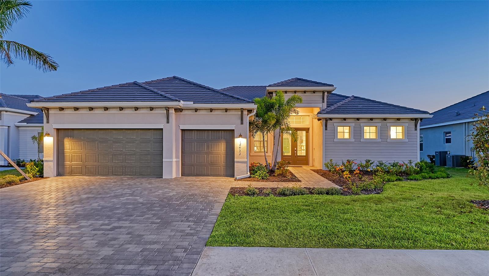 This beautiful 3 bedroom, 3-bathroom pool home with stunning lake and fairway views is located within the new sought after gated Community of Wellen Park Golf & Country Club. Take your love of the game to the next level with access to the newest Gordon Lewis Championship Golf Course. This gated community is a golfer's dream! **This epic home rental includes the opportunity to lease the owner's high end 6-seater electric GOLF CART as shown in photos for an additional fee**Surround yourself in style and luxury when you lease this beautiful professionally decorated private home. This spacious oasis on the 17th hole offers plenty of room for family and guests and lends itself to fun and entertainment showcasing an open floor plan with upgrades galore! High ceilings, gorgeous kitchen with large functional island, granite counter tops and stainless-steel appliances. Master suite boasts en-suite bath with his and her sinks, walk in closets and huge walk-in shower. King bed in the master, Queen bed in the second bedroom and twin beds in the third, all with TV's and a sleeper sofa in den/flex room. Create ambiance with the upscale outdoor lighting as you enjoy meals, relax in the spa, cook meals on the grill and entertain guests or watch the game from your very own private oasis. You will enjoy hours of entertainment as you watch golfers navigate this new fun and exciting course. Membership transfer available for purchase. Enjoy resort-style amenities; Resort style pool with Tiki Bar offering food and drinks, fitness center, Tennis Courts, Bocce Ball, Pickle Ball and more! The Wellen Park community offers wonderful shops, events, music, local eateries and a brand-new downtown area. Enjoy our spectacular nearby gulf beaches. Escape the ordinary in this resort style community and live the Florida lifestyle! Call for a showing today! All of the resort-style amenities will be included with this rental, including an 18-hole Championship golf course, pool and fitness center. (Amenities still under construction). Durations of 6 months or less require 13% resort tax ~ all funds due 60 days in advance. Durations longer than 6 months require first, last, security deposit & credit application fee. Membership transfer fee required. --- Small Pet considered with owner approval and $500 non-refundable pet fee. **HIGH SEASON (DEC.-APRIL) RATE IS~ $12,500.00/MONTH (utilities included; electric capped at $150.00/month).