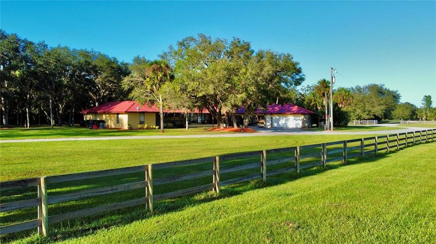 ROMA RANCH - 286 Ac Cattle Ranch including 100 Ac income producing Sod Farm. Many extras! CBS Home 4534 Sf under air - 6657 TLA, 4 Bd/ 3.5 Ba/ Double drive portico and Double Garage.  40x40 Equipment Barn,  40x83 Pole barn and six stall horse barn. 60x2500 Ft Airstrip.  Home is freshly painted  and has Stone accent exterior. Spacious bedrooms and baths. Stately designer accents throughout this incredible home. 62 x61 Screen enclosed pool are with full Bath, designed for entertaining! Chef’s kitchen, butlers pantry, bar seating for six, opens to 20x28 Family room w/ stone fireplace. Split plan, high ceilings. Massive windows offer Amazing views from Living, Dining and 22x32 Master Suite. 17x14 guest rooms. 3 AC’s, 3 HWH's, Metal Roof. Sky High tree house for family fun! Sod Farm has overhead irrigation and 2 pumps. Total of six wells on property. Three 50 Amp hookups and two 30 Amp. Set of working cowpens. Six pastures fenced and crossfenced. Located 12-15 minutes from Okeechobee.  Create your Family Memories! COWBOY HEAVEN!

Dimensions are approximate, must measure for exact