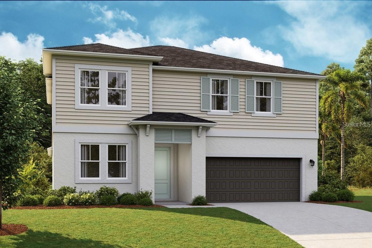 One or more photo(s) has been virtually staged. Under Construction. Welcome to the Coquina, a two-story masterpiece with a modern design. This spacious floorplan offers 5 to 6 bedrooms, 4 bathrooms, and a 3-car tandem garage, perfect for growing families or those who love to entertain. At the front of the home, a private bedroom and bathroom serve as the perfect guest suite. A laundry room is conveniently located in the extended foyer which opens up to the heart of the home. The kitchen, featuring 42" upper cabinets, stunning quartz countertops, stainless-steel appliances, and a large kitchen island overlooks the open living and dining areas. Sliding glass doors lead to the large lanai, providing a seamless transition to outdoor living. The owner's suite is tucked away at the back of the home, offering a serene oasis with double vanity, a freestanding tub, a walk-in shower with floor to ceiling tile, and an oversized walk-in closet. Upstairs, you'll find 3 spacious bedrooms, 2 full bathrooms, a flexible recreation space, and an office or optional 6th bedroom. With modern conveniences throughout, like the smart thermostat with voice control, the Coquina is a home designed for bold living.
Close to everyday conveniences and top-rated schools. Stay close to what’s important to you at Hawkstone, a Lithia master-planned community. Located just south of FishHawk Boulevard, residents are minutes away from US-301, I-75, and top-rated schools. Surrounded by breathtaking pond and wetland views, Hawkstone delivers the perfect mix of natural beauty and modern amenities right at your doorstep. Whether you're enjoying the serene scenery or the community perks, this is where you'll want to be. Discover your new home at Hawkstone today!
Images shown are for illustrative purposes only and may differ from actual home. Completion date subject to change.