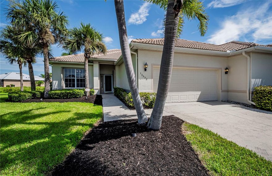 One or more photo(s) has been virtually staged. Spacious 3/2 or 2/2 and den "villa" with WATER VIEWS.  Bright, cheery interior.  Crown moldings.  Master closet has built-in organizer.  Pest free fully screened lanai and extension for comfortable outdoor living.  New HVAC system.  Riverwood is a Premier Southwest Florida community that provides an extraordinarily pristine, landscaped setting. Nestled along the peaceful Myakka River located between Fort Myers and Sarasota in Port Charlotte, Riverwood's well-priced and designed 1300 acre master-planned community combines beautiful natural surroundings with the latest trends in living.   RESORT STYLE POOL WITH LAP POOL, FITNESS CENTER, PICKLE BALL COURTS, LARGE & SMALL DOG PARKS.  6 HarTru Tennis Courts.  Other lifestyle amenities available: 4.5 star Golf Digest rated golf course, private Beach Club on the Gulf of Mexico, fishing, boating, marinas, and a wealth of cultural opportunities nearby.  Experience Riverwood!! Experience it all!! Private Golf and Beach Club Memberships may be available.