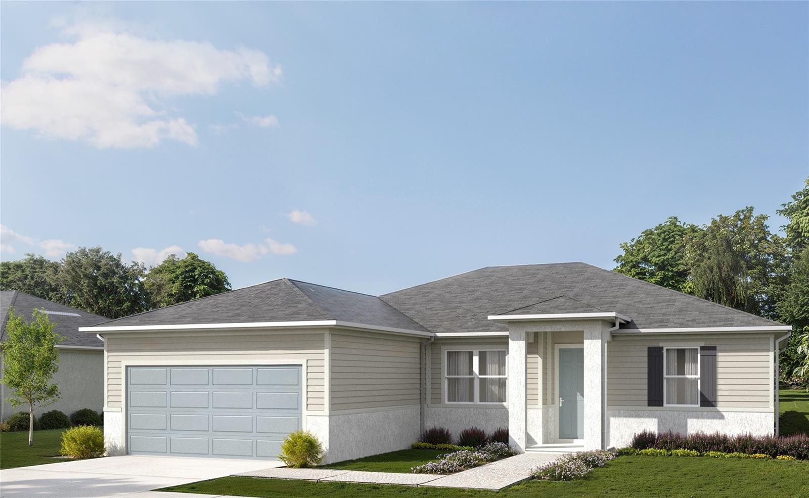 Under Construction. Resibuilt Homes is offering a 4.99% fixed rate with seller contribution to closing costs too! A new construction home with city water and septic in North Port and no HOA! Great location! Close to shopping, restaurants, retail and community parks. This affordable new home is almost ready for you and is just the one you've been looking for—and with city water! This home has a great layout with an open and versatile floor plan. The home features 4 bedrooms, 2 full bathrooms, a formal dining room, a living room, an open kitchen, and a 2-car garage with 1,810 square feet of living space. The living space is well utilized with high ceilings and lots of windows for natural light. The interior features will give you the quality and luxury you were looking for in your new home. This home has a split layout with the Primary suite on one end and the guest bedrooms on the other. The primary bedroom has a coffered ceiling and large windows that bring in natural light, a tray ceiling and large windows. Plus, you can enjoy a resort-style bathroom with a separate tub and walk in shower with tiled walls and tile shower floor with glass enclosure. There is also double vanity, and a large walk-in closet. The living room has large windows and several LED lights to provide plenty of light and the room also has access to the covered lanai. The living room is open to the kitchen, where you'll find a huge center island with extra seating for those casual meals. The kitchen features stainless steel appliances, Shaker-style cabinets with crown molding and 42" upper cabinets, decorative cabinet pulls, subway tile backsplash and granite countertops. The dining room is at the front of the home, with nice size windows providing even more natural light. The home includes luxury vinyl flooring throughout the main living area and wet areas for durability and comfort. You'll love these floors—easy to maintain and a trending design element in new homes. Other features include the same beautiful shaker-style cabinets with hardware and granite countertops in the bathrooms, 5 inch baseboards, garage door opener, whole house gutters, R38 insulation, a 16 SEER AC unit and more. Take advantage of the seller's incentive when purchasing this home or check out any of our other homes under construction. We have a variety of locations and color schemes for you to choose from. Interest rate and seller contributions are offered to qualified buyers with the preferred lenders.