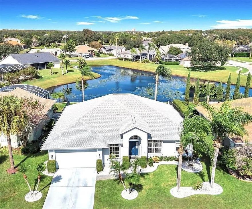 Beautiful 3-bedroom, 2-bath home located in the highly desirable Hunter’s Creek community, offering over 2,200 sq ft of well-maintained living space with stunning water views. This home features an open floor plan with vaulted ceilings, a spacious living area, and a fully equipped kitchen with stainless steel appliances and ample cabinetry.

The split-bedroom layout provides privacy, with a large primary suite including walk-in closets and a private en-suite bath. A versatile den/office space and formal dining area now feature newly installed solid wood doors, offering added flexibility for a home office or optional fourth bedroom.

Enjoy relaxing lake views from the screened-in patio, perfect for entertaining or unwinding. Recent upgrades include a newer roof, updated systems, and modern finishes throughout.

Located in a community with top-rated amenities including parks, trails, playgrounds, and recreational facilities, all with convenient access to major highways, shopping, and dining.