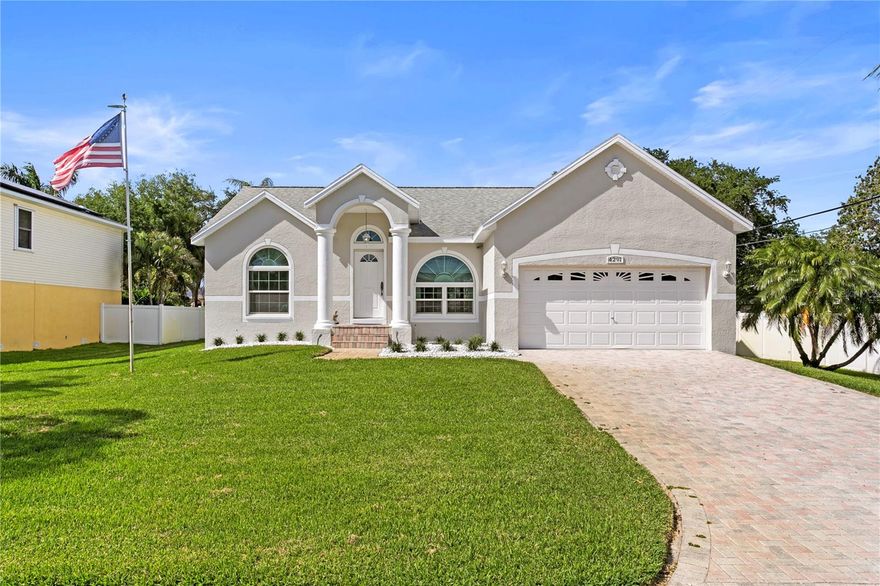 Welcome to this charming home in the desirable Maximo Moorings community of St. Petersburg! Built in 2001 and offering 1,365 square feet of comfortable living space, this well-designed 3-bedroom, 2-bath residence combines functionality, privacy, and Florida lifestyle living.
Step inside to a spacious living area that flows seamlessly into the dining space and opens to a generously sized kitchen—perfect for everyday living and entertaining. The split floor plan offers ideal privacy, with the primary suite tucked away on one side of the home, featuring a walk-in closet and walk-in shower. On the opposite side, you’ll find two versatile guest bedrooms and a full bath, perfect for family, guests, or a home office setup.
Enjoy the convenience of an interior laundry room and a two-car garage, providing plenty of storage and practicality. Out back, relax or entertain year-round on the covered, screened rear porch overlooking a large backyard with plenty of room to gather, play, or garden.
Located in the welcoming Maximo Moorings community, residents love the peaceful atmosphere and unbeatable convenience—just minutes from Maximo Park, the marina, award-winning Gulf beaches, vibrant downtown St. Petersburg, shopping, dining, and easy access to I-275 for commuting. This home offers the perfect balance of comfort, convenience, and Florida living.