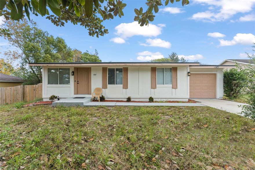 **This house comes with a REDUCED RATE through the seller's preferred lender. This is a lender-paid rate buydown that reduces the buyer's interest rate and monthly payment.**

Welcome to 857 Glasgow Ave, Deltona, FL, a solid 2-bedroom, 1-bath home offering 864 square feet of heated living space in a quiet neighborhood. The efficient layout provides functional living areas with good natural light, making it appealing for both owner occupants and tenants. The home is furnished with kitchen essentials, adding convenience and move-in or rental readiness.

A new roof installed in 2025 provides peace of mind and reduces near-term maintenance costs, while the 1-car garage adds everyday convenience and extra storage. Step outside to enjoy a spacious, private yard, offering flexibility for outdoor use, including relaxing, entertaining, and long-term potential.

Conveniently located near schools, shopping, dining, and major roadways, this home blends neighborhood charm with practical accessibility. Whether you’re a first-time homebuyer, downsizing, or looking for a smart investment, 857 Glasgow Ave is a wonderful opportunity in the heart of Deltona.