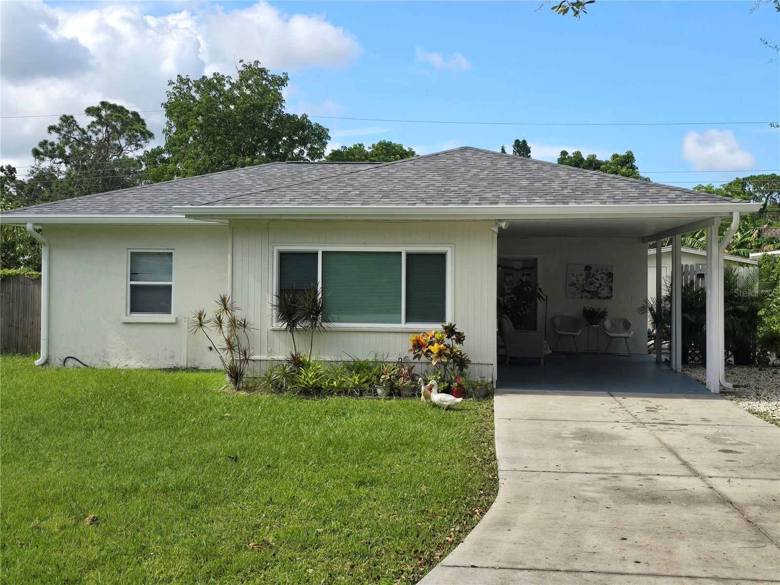 This cozy home is an awesome property for First Time Buyers, or an investor for annual or short term rentals. It could easily be furnished and decorated to become a short term rental property being so close to Siesta Key. Located just 3 miles from the world famous Siesta Key Beach, and located just next door to all the restaurants, retail, and food shopping available at Gulf Gate. Just minutes to Detwiller’s in one direction, or to hop on I-75 in the other direction. The home is clean and well maintained. The home offers Brand New Roof July 2025, New Gutters in Front July 2025, New Hot Water Heater July 2025, some new non-Impact windows in 2020, Upgrades to Septic System in 2024, Updated Bathroom in 2020. Terrazzo floors were refinished in 2020. There is plenty of room to relax and enjoy the large fenced in yard, or sit out on the side patio. Additionally, there is a large storage shed for all of the extras. This home is just too good to miss!