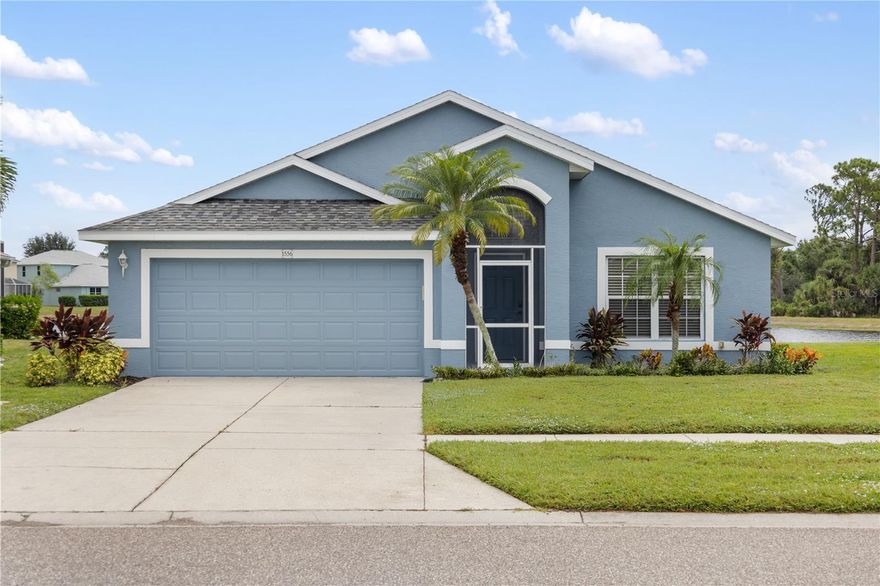 From the moment you enter this immaculate home, you’ll be greeted by gorgeous lake views which are backed by a quiet preserve that adds to your privacy. Soaring ceilings and graceful archways create an open, elegant feel. This spacious layout features 4 bedrooms, 2 full baths, and a versatile bonus room.

The eat-in kitchen shines with new stainless-steel Whirlpool appliances, granite counters, real oak cabinets with crown molding, under-cabinet lighting, and a freshly installed backsplash. A built-in hallway cabinet keeps everyday items neatly organized.  This home has an abundance of storage! The kitchen’s bar and dining nook are accented by new pendant lighting, and dimmer switches are installed throughout for perfect ambiance.

Both bathrooms have granite counters, updated lighting, vessel sinks, and tiled showers.

Easy-care, carpet-free flooring throughout: hardwood in main living areas, wood-laminate in bedrooms and bonus room, and neutral tile in wet areas. Blinds dress the windows for privacy. 

Smart and solid impact-rated sliding glass doors (plus some impact windows), new HVAC in 2022, roof replaced in 2020 and recently freshened landscaping make this home absolutely move in ready.

Community perks abound: heated saltwater resort-style pool and hot tub, tennis, basketball, and pickleball courts, fitness center, playground, billiard room, and library—plus a full calendar of clubhouse activities. Lawn care is provided by the HOA, so you can relax and enjoy the view.

Conveniently located near I-75, Wellen Park, the Braves stadium, golf, shopping, and Gulf Coast beaches.