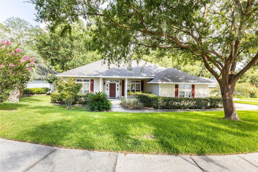 Fall in love with this meticulously maintained McFall Construction built, 4-bedroom/2-bath split-plan home in Gainesville's sought-after Brookfield neighborhood. As you enter, the main living area impresses with soaring vaulted ceilings and elegant crown molding. The heart of the home is a cook's dream, featuring custom maple cabinets, abundant counter space, and durable ceramic tile that flows through the kitchen, breakfast, and laundry areas. Relax in the expansive primary suite with a luxury bath. Enjoy true indoor-outdoor living with a large front porch and a screened back porch overlooking a fully landscaped, irrigated lot. This home is a turnkey gem with recent upgrades, including a 2022 roof, 2025 water heater, 2024 garbage disposal, 2024 interior paint, and 2017 AC. Located near top schools, shopping, and community amenities, including a pool, summer kitchen, basketball court, and playground.