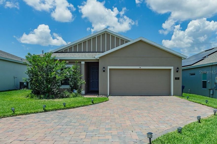 Welcome to the beautiful community of Orchid Grove! Walking in the front door of this Fully Furnished home you are greeted by two bedrooms and a full bath on the left and down the hallway your find the breathtaking open floor plan Kitchen/Living/Dining room! the kitchen boasts granite countertops and stainless steel appliances. From the living room you find the tranquil master bedroom, complete with a large in-suite bathroom and  walk in closet. Another highlight of the house is just out the sliding glass door to your private covered Lani and huge fenced in backyard! This backyard offers enough space for anything you can image and is perfect for unwinding after a long day! the community offer playground and community pool, close to theme parks like Universal, SeaWorld, Disney, Lego Land, and close to Restaurants, Posner Park Shopping Plaza and more! Schedule Your Tour Today!