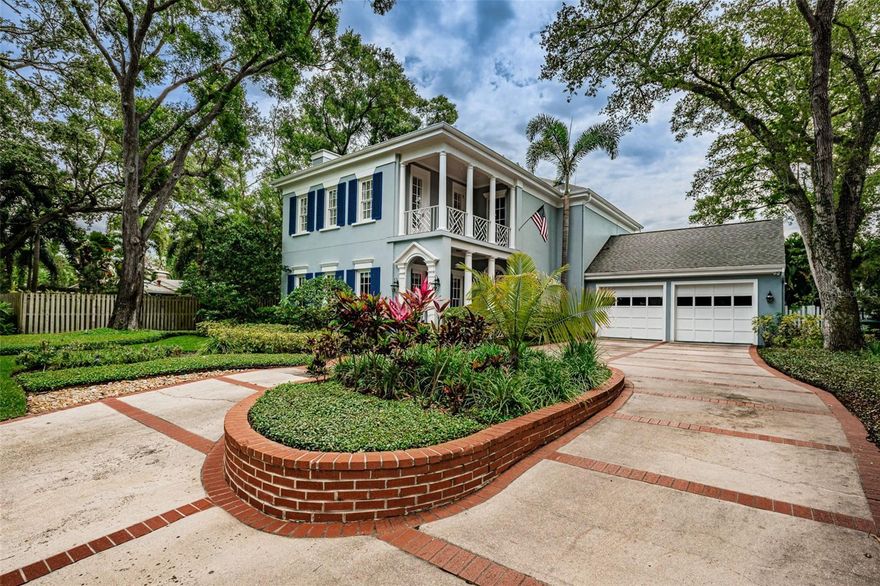 Unparalleled quality and exquisite details exist in this Charleston home located on charming brick streets in the Palma Ceia / Golf View area!  As you enter you'll immediately fall love with the elegant wood staircase... Formal living room features wood-burning fireplace, and scalloped bookshelves! Formal dining room with built-in corner china cabinet and columns. Exceptional kitchen, with large granite island, abundance of cabinets and countertops and walk-in pantry. The laundry room functions as more than just a laundry room… there are an abundance of cabinets and a built-in desk. In the rear of the house is an amazing and comfortable 19 x 25 family room with another wood-burning place. French doors and lots of windows bring in loads of natural light! The covered screened back porch (34x12) has an approx 3 year new built in BBQ and additional screened and uncovered (24x13) back porch. Exceptional lush landscaping that surrounds the back of the property provides much privacy. Upstairs there are four large bedrooms, and three full baths. Bedrooms two and three share a jack and Jill bathroom. The bedrooms have new carpeting and plantation shutters and bedroom three has a walk-in closet. Guest bedroom with a full bathroom adjacent in the hall. The primary bedroom has wood floors, plantation shutters, and French doors to the front balcony. Phenomenal (7x15) walk in closet with organizers, private bath with lovely separate shower, garden tub, and separate water closet with bidet.  You will find an amazing amount of detailed moldings throughout this home. This home was custom built and this is only the third owner. The sellers appreciated the unusual amount of storage and walk-in closets. Two Story BLOCK Construction, There are also two huge attics. Roof was replaced in 2018. SELLER IS ALSO OFFERING A CREDIT of $50,000 at closing.  This wonderful neighborhood is one of the most desired and convenient in south Tampa! Flood zone X so flood insurance is not required. Very close proximity to iconic Bayshore Boulevard.!!! Minutes to downtown Tampa, channel side, Davis Islands and an abundance of shopping and restaurants. Tampa international airport is a short ride and walking distance to Plant High School!!! Added bonus to this house is you can still add that fifth bedroom without adding on as there is an enormous attic to unlock additional space and value!!