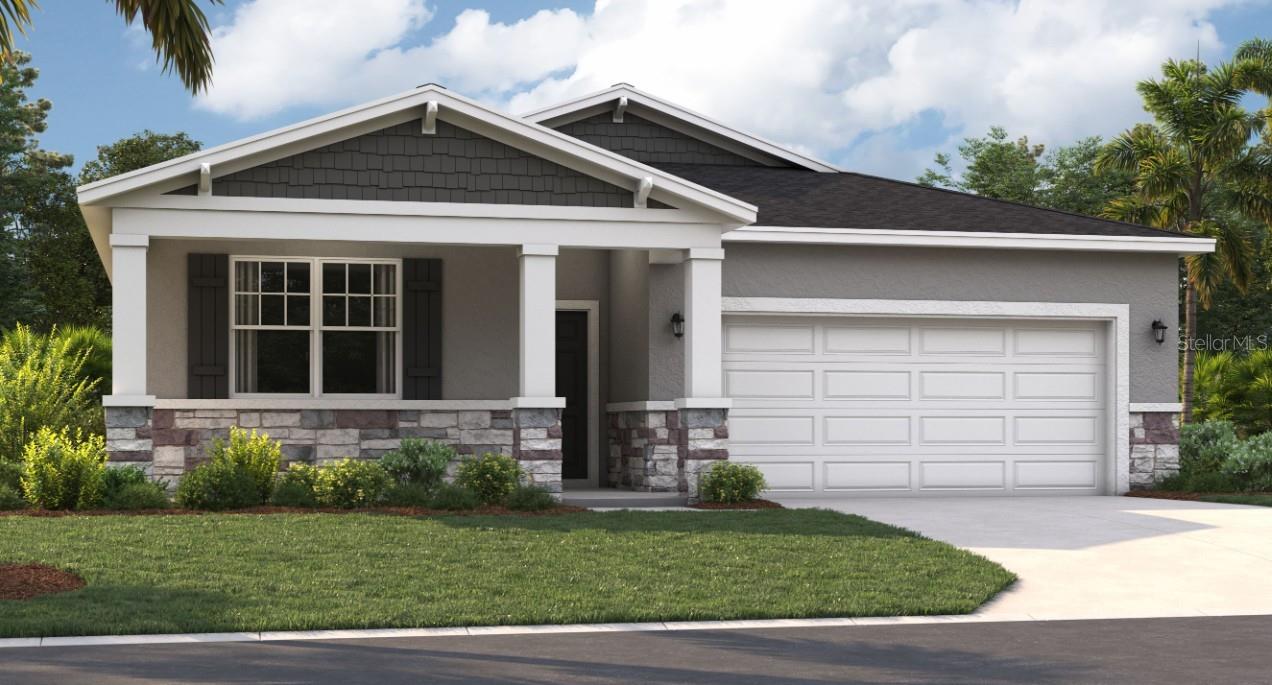 One or more photo(s) has been virtually staged. Under Construction. Avalon Park Tavares is a quaint live-work-play community featuring tree-lined streets, waterways, and the charm of a small-town lifestyle. Stanley Martin Homes offers affordable living and modern townhome design, combining convenience and style with the timeless appeal of this unique neighborhood. As part of this 155-acre community, homeowners will enjoy retail and recreational spaces focused on the health and well-being of its residents. Nestled in the serene landscape of Lake Hermosa, Avalon Park Tavares combines a lifestyle where homeowners feel connected to their neighbors and involved in their community. Market Street will be the center of it all, where shopping, dining, and recreational options will abound. Not limited to Market Street, Avalon Park Tavares offers acres of parks, walking trails, lakes, and more.
The Juniper offers the perfect combination of modern design and practical living. From its spacious two-car garage to an inviting outdoor deck, this home accommodates all your living needs while keeping up with today's style standards. Three main-level bedrooms located at the front of the home have access to a double-vanity bathroom and a laundry room across the hall, all thoughtfully designed for comfort and convenience! Venture further into the open-concept kitchen and dining room, perfect for gatherings or hosting holiday feasts... and after dinner, take advantage of the spacious 17x17 living room for quality time. The expansive primary suite boasts an ensuite bath, split vanities, a walk-in shower, a closet, and a water closet. Enjoy all these features and the Florida sunshine from the spacious covered lanai.