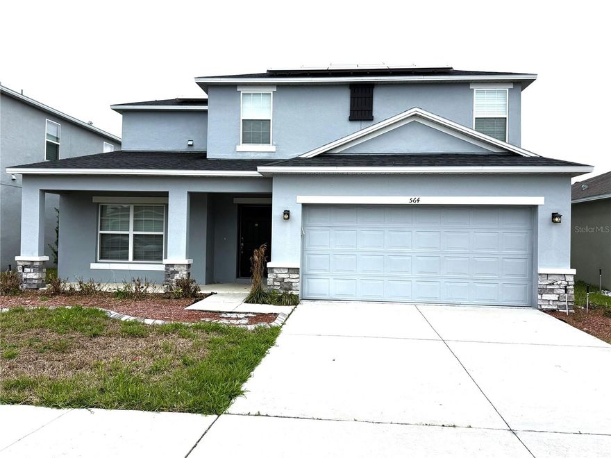 Prepare to be impressed by this beautiful, spacious two-story home featuring a study room on the first floor perfect for your home office, a reception area for guests, or a game room. This stunning residence, boasting 5 bedrooms and 3 bathrooms, is truly a rare find. One of the features that makes this beautiful house so unique is that it comes fully equipped with solar panels—a bonus that will help ensure your electricity costs don't skyrocket, significantly adding to your savings in your pocket.   The extra-large backyard is perfect for the family to enjoy the privacy of a cookout day, a nice, quiet afternoon. It is the perfect fit for a large family where pets can also play freely. The community features beautiful landscaping, a large, refreshing swimming pool, and a playground. The property is strategically located off US-27, near the Champions Gate area, and 20-30 minutes from Disney World, 30-45 minutes from Universal Studios, and 45 minutes from Legoland Florida.