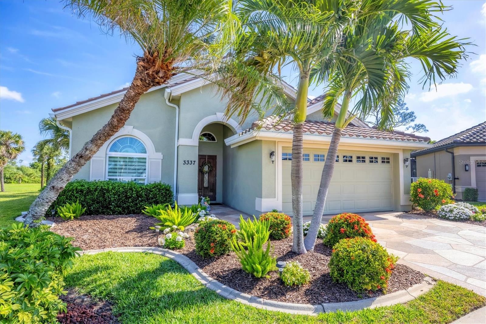 *HERON CREEEK GOLF & CC* IMMACULATE 2BED +DEN Single family home on quiet Cul-de-Sac PANORAMIC GOLF VIEW overlooking #3 of the Marsh course. This home is as sweet as the sprawling 1/4 ACRE PIE SHAPED LOT she sits on and is filled with delectable UPDATES & UPGRADES including a *NEW ROOF 2024* IMPACT WINDOWS & SLIDING DOORS* and an ahhmazzzzzing AWARD-WINING SUMMER KITCHEN! Fantastic location just a short walk or cart ride to the Clubhouse, Pool and Fitness Center. This home has been, well-loved meticulously maintained and pride of ownership shows from the outside in and inside out. Her curb appeal shines bright with a lovely decorative stamped concrete driveway, custom curbing around the planting beds, and lush tropical landscaping including swaying palms, vibrant hibiscus & Ixora bushes & annual flowers. Once you step through the stunning wood and leaded glass entry door you can leave your worries behind as you enter your own private oasis.. your piece of paradise! This quality built NOHL CREST home has a wonderful coastal vibe, at just under 1700 sq ft she's not too big, not too small and perfectly suited to laid back living and entertaining alike! This floor plan features a spacious open Great room with a fabulous triple tray ceiling, cool diagonal ceramic tile on the diagonal, arched doorways, a perfectly sized kitchen with ample rich maple wood cabinetry, classic solid surface counter and glass tile backsplash, an island with raised breakfast bar, and there is both a designated dining room and a sun filled dinette. Family and friends will love the privacy of the guest bedroom and bath. After a long day of entertaining can retire to the .. your own sanctuary with it's spa worthy ensuite bath boasting high vanities, dual sinks, garden tub & walk in shower. The ensuite also has high clerestory windows leaving it awash in natural light ! The Primary bedroom has a huge walk-in closet w/ custom built-ins and easy access to the lanai. There is a versatile DEN/OFFICE at the front of the home that can easily be converted to a third bedroom as it has a handsome Murphy Bed wall unit at the ready to accommodate additional guests! The Great room opens wide to the fabulous EXTENDED LANAI and SUMMER KITCHEN ! It is wonderful and would make many of the BIG BIG homes jealous! This custom summer kitchen has everything you need for outdoor entertaining including, stackstone wraparound bar w/granite countertops, SOLARE grille , SS drawers and storage. The lanai is outfitted with specialty remote controlled lighting around the perimeter perfect for setting the ambiance for evening entertaining! The lanai over looks the lush green of the golf course with no homes on the horizon and will delight nature lovers with the parade of birds and native wild life! Heron Creek offers exceptional amenities including a 21,000 sq ft clubhouse, 27 holes of Championship golf Arthur Hills design, resort style pool & spa, a robust social activity calendar, fitness center, Tennis courts & formal & casual dining options! Club Membership is required with 3 membership levels offered beginning at $268/month *NO CDD FEES * LOW HOA FEES include lawn care, trimmings, mulching, irrigation, FIBER OPTIC/ TV/ HIGH-SPEED INTERNET & Gated entry, conveniently located w/easy access to I-75 & US-41, Cocoa Plum Shopping ,Myakkahatchee Creek trails, WELLEN PARK, Braves Stadium, COSTCO & will be just 3 miles to the new 450 Million SMH Hospital Coming to I-75 and Sumter Blvd!