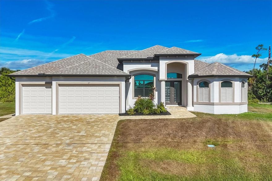 Priced to Sell! Stunning 2023 DM Dean Custom Home on Golf Course Lot with Pool

Welcome to this beautifully designed 3-bedroom, 2-bathroom DM Dean custom home, perfectly situated on an oversized lot in the highly desirable Rotonda community—right on the golf course! This property showcases exceptional craftsmanship, thoughtful design, and luxurious finishes throughout.

Step into the impressive great room, highlighted by a soaring 14-foot coffered ceiling and 8-foot impact-rated sliding glass doors that open at a 90-degree angle, providing a seamless connection to your outdoor living area. With 9-foot ceilings throughout and impact glass windows and doors, the home feels open, bright, and secure.

The chef’s kitchen and bathrooms feature soft-close cabinetry paired with beautiful Level 3 Fantasy Brown granite countertops. Plank tile flooring extends through every room, while R-19 spray foam insulation ensures energy efficiency. A versatile den provides the perfect space for a home office or additional living area, and the spacious 3-car garage delivers ample storage.

The luxurious primary suite includes a spa-inspired bathroom with a walk-in shower featuring both a rain head and handheld shower, a built-in bench, and ADA-compliant toilets for added comfort. The laundry room is equipped with a convenient laundry tub and plenty of storage.

Step outside into your private backyard oasis—complete with a sparkling pool featuring a color-changing light, ideal for evening relaxation or entertaining. Even better, the seller’s flood insurance policy is assumable!

Don’t miss your chance to own this move-in-ready, high-quality home offering breathtaking golf course views and premium finishes throughout!