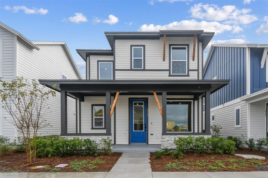 Award Winning David Weekley’ Homes signature craftsmanship is evident throughout our Zeppelin plan.  Fulfill your lifestyle dreams in the vibrant and innovative Zeppelin new home plan. A tasteful kitchen rests at the heart of this home, balancing impressive style with easy function, all while maintaining an open design that flows throughout the main level. . Elegant cabinetry, a decorative tile backsplash, and quartz countertops complete the space, ensuring both style and functionality. Your open concept living spaces present a distinguished first impression from the front door and offer superb comforts for quiet evenings together. The covered front porch and lanai provide extraordinary places to welcome guests, relax, and achieve your hosting and productivity goals. Your Owner’s Retreat includes a sleek en suite bathroom and a walk-in closet to make it easy to rest and refresh in luxury. Two junior bedrooms are situated on the second floor, presenting ample privacy for growing residents. Come together for movies and games in the upstairs retreat, which is open to the family room thanks to a soaring ceiling that spans both levels. The interior “Volcano” inspires personality with dark accents and muted color palette for a sophisticated look. At SunBridge, what’s coming to life here is more than just beautiful new homes. It’s also workplaces. Eateries. Parks and pools. Shops and schools. And one more ingredient: an awe-inspiring, life-changing abundance of Florida nature.