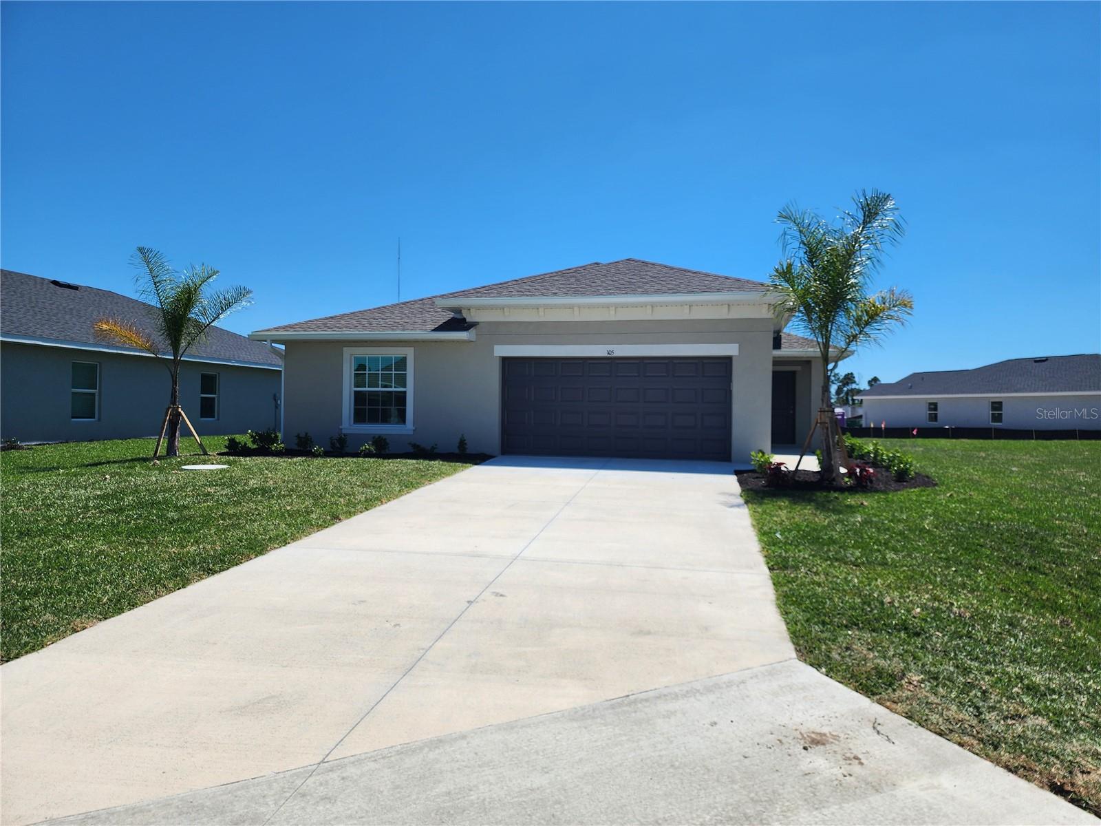 Built in 2024 this 4/2/2 Home in Rotonda Lakes subdivision of Rotonda West offers a wide open floor plan, 4 bedrooms and 2 full baths with over 1900 sq ft of living space and a 2 car garage. Enjoy your morning coffee or evening relaxing in the lanai and embrace the beauty and peacefulness of Rotonda Lakes. This open concept, Harrisburg model has a large kitchen with center island and dining room that is open to the great room which offers loads of natural light and lots of space for the entire family and where friends can gather in the heart of the home. With the 4 bedrooms you can use all 4 as bedrooms or option to use one of the bedrooms as an office or den if you prefer. Washer and dyer included along with refrigerator, dishwasher, range and microwave. Kitchen has designer faucet, stainless steel undermount sink, designer cabinet hardware, quartz countertops with 4" counter backsplash, stainless steel appliances and solid wood cabinets and flooring. Bathrooms have designer shower wall tile, backsplash on bathroom countertops, quartz vanity tops. Enjoy peace of mind with the Impact sliding glass windows and doors. Only 20 min drive to Boca Grande Beach and minutes to Publix shopping center, restaurants and everything you could need or want. This house is in a great school zone too. Included in the fee is landscaping and trash removal. Pet is allowed. No smoking allowed. Come see this beautiful newer home and start enjoying SW Florida living!