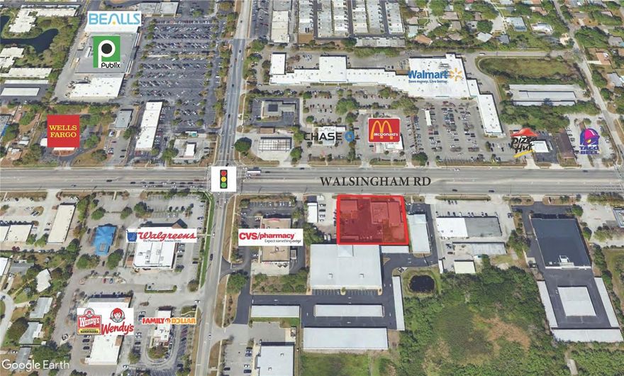 Super opportunity to purchase 3 lots totaling .73 acres and zoned Commercial General, in the middle of many national
retailers - Located on a busy stretch of Walsingham Rd, with 200 ft of frontage - currently has 3 older buildings on site
and occupied by a tenant through November of this year - ideal for many uses - Shown by appointment only; Do Not
disturb tenants